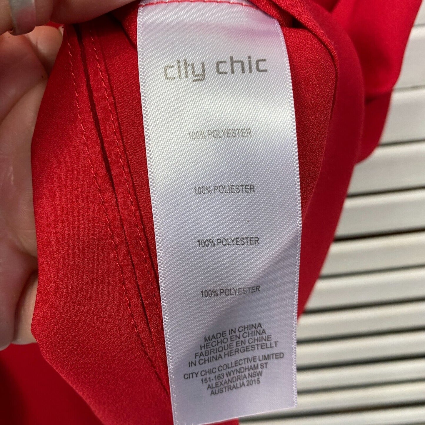 City Chic Top Size 16 Plus Small Red Flutter Sleeve Zip Up