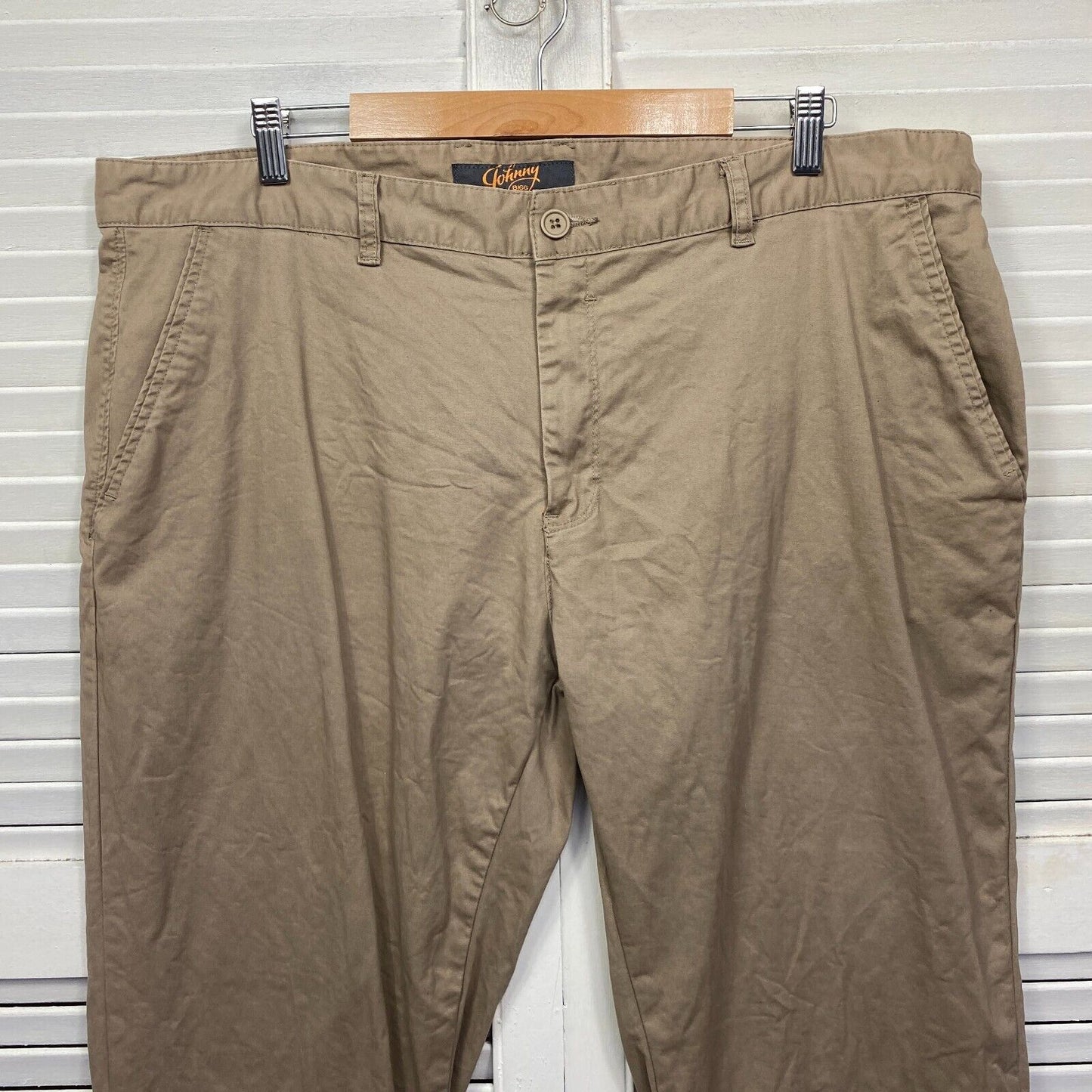 Johnny Bigg Pants Mens 42 Plus Big & Tall Beige Pockets Casual Cotton Preloved