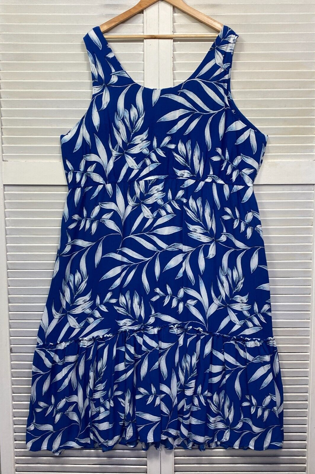 Autograph Maxi Dress Size 26 Plus Blue Floral Viscose Sleeveless