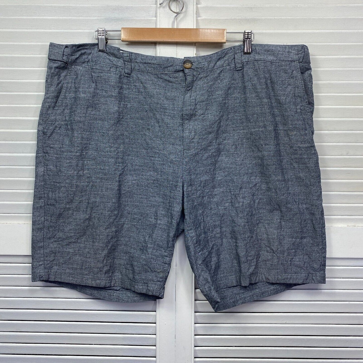 Mr Big Shorts Mens 48 Plus Big & Tall Grey Cotton Pockets Zip Fly