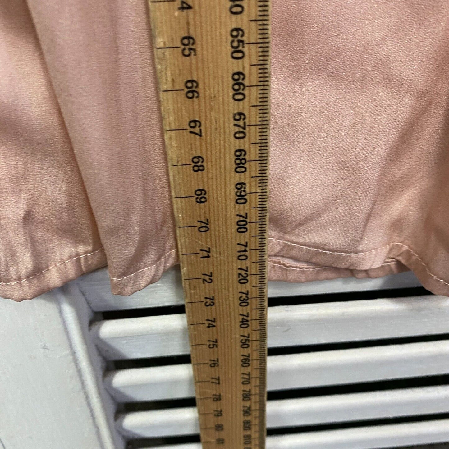 Table Eight Top Size 16 Plus Peach Long Sleeve Button Up Roll Tab Sleeve Shiny