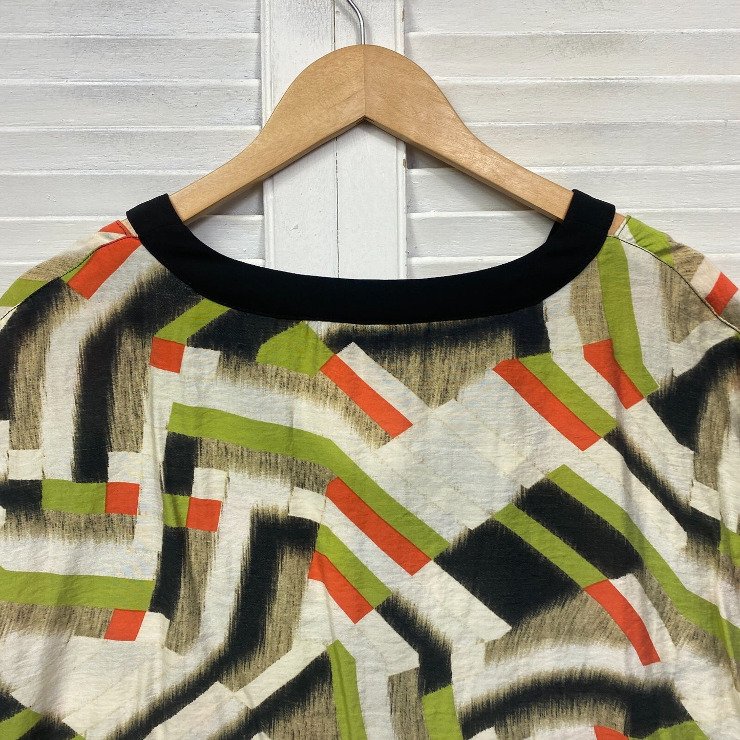 Taking Shape Top Size 12 14 Multicoloured Short Sleeve Viscose
