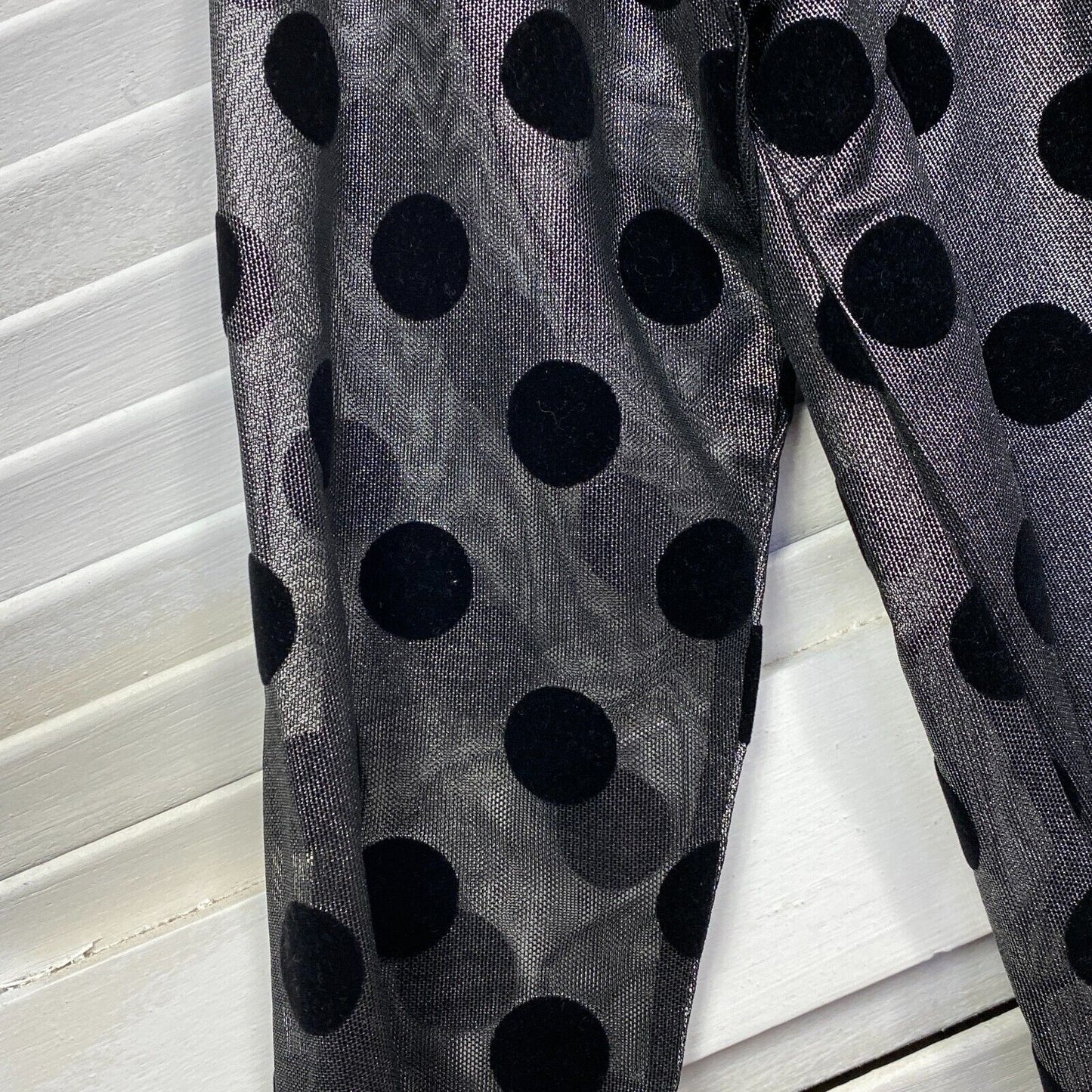 Taking Shape Dress Size 12 14 XXS Black Long Sleeve Grey Polka Dots