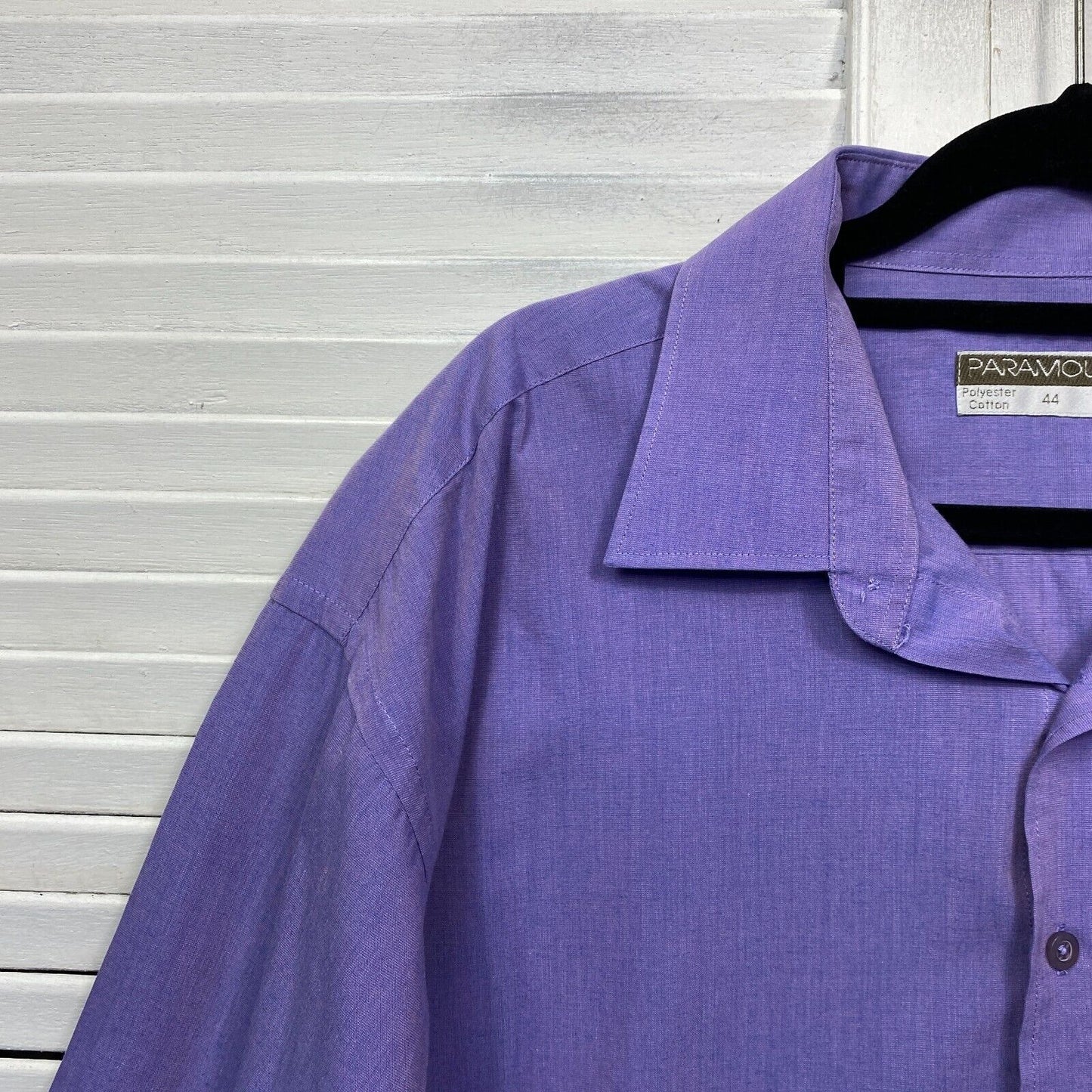 Paramount Shirt Mens 44 Plus Long Sleeve Button Up Purple Cotton Big & Tall