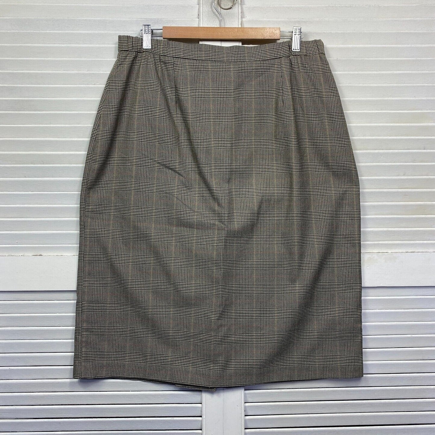 Vintage Pencil Skirt Size 18 Plus Glen Check Made in Australia Office