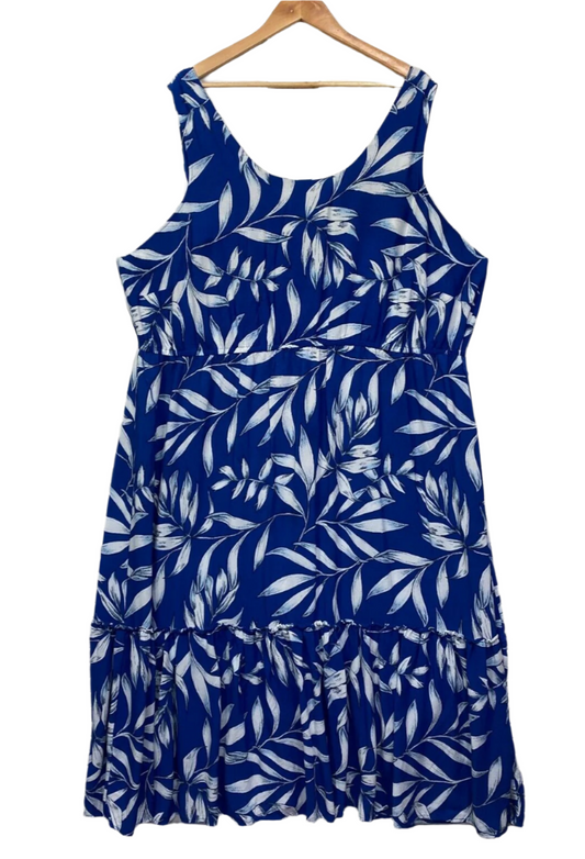 Autograph Maxi Dress Size 26 Plus Blue Floral Viscose Sleeveless