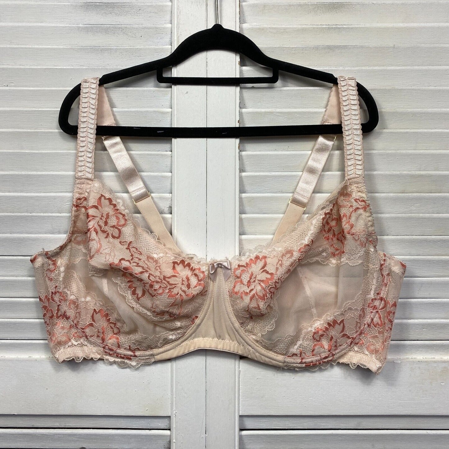 City Chic Bra Size 22G Plus Pink Lace Underwire Soft Cups Lingerie Floral