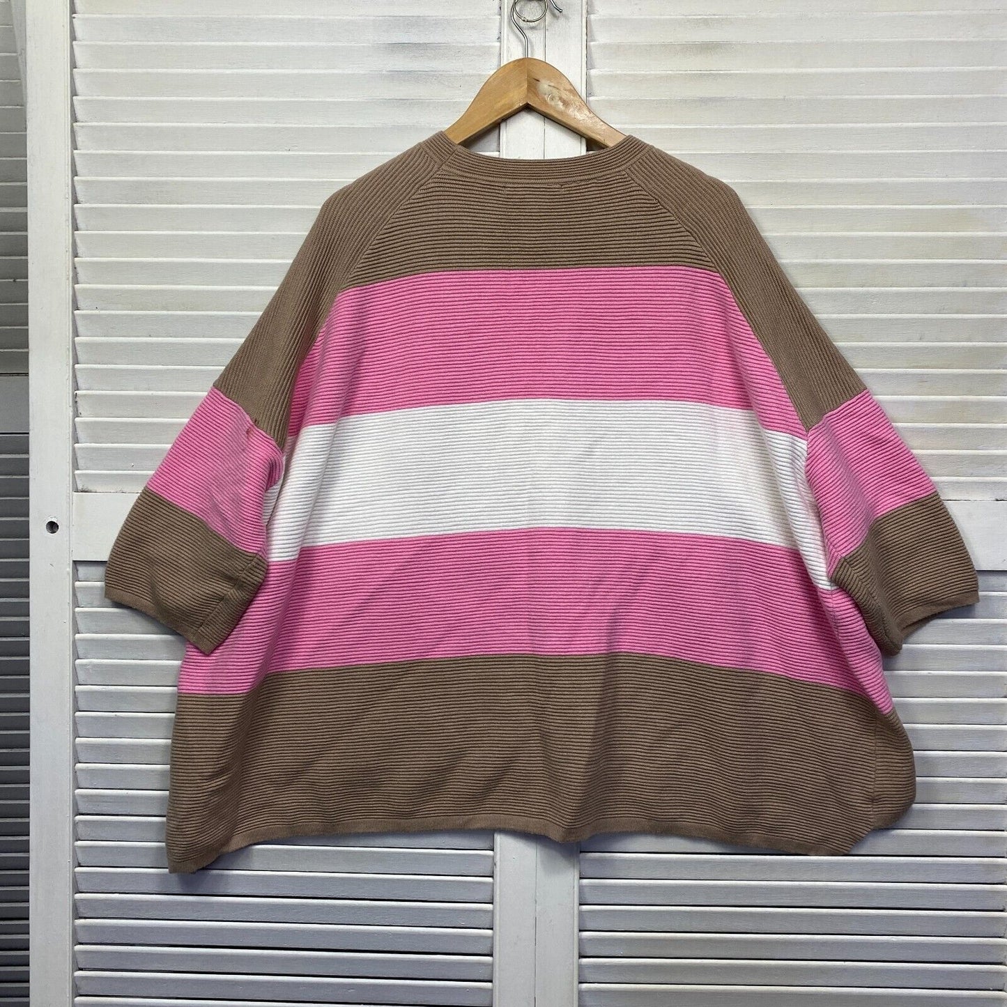 Label of Love Jumper Medium Large 14 16 Striped Oversized Ribbed Multicoloured