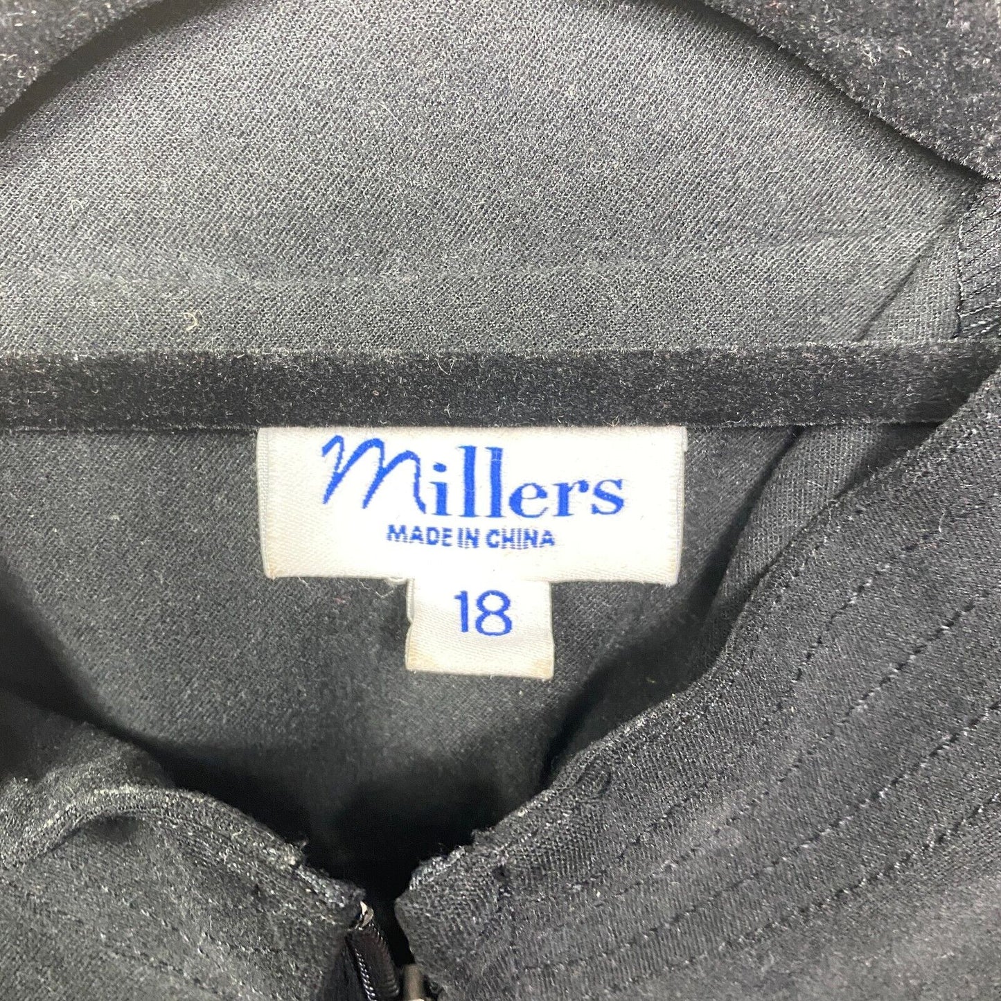 Millers Jacket Top Size 18 Plus Black Full Zip up Long Sleeve