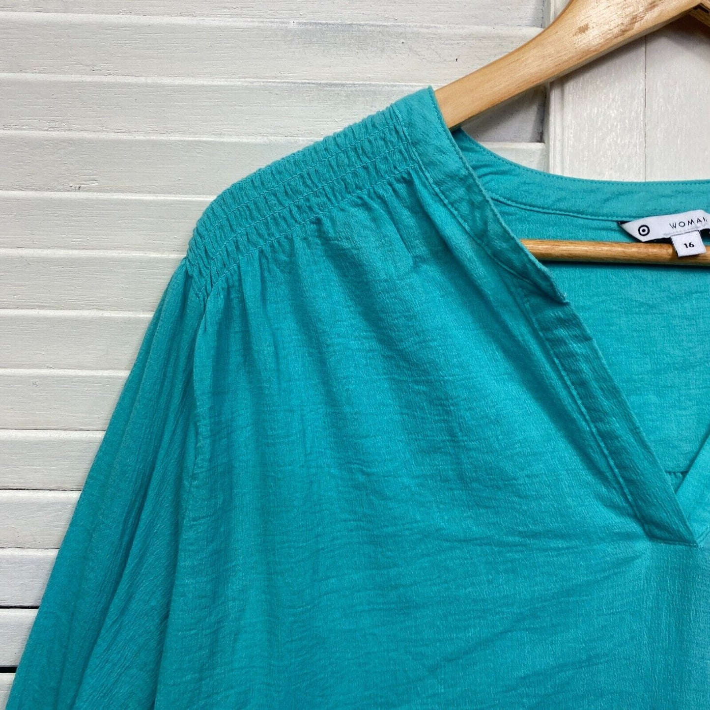 Target Top Size 16 Aqua Long Sleeve Cotton Preloved