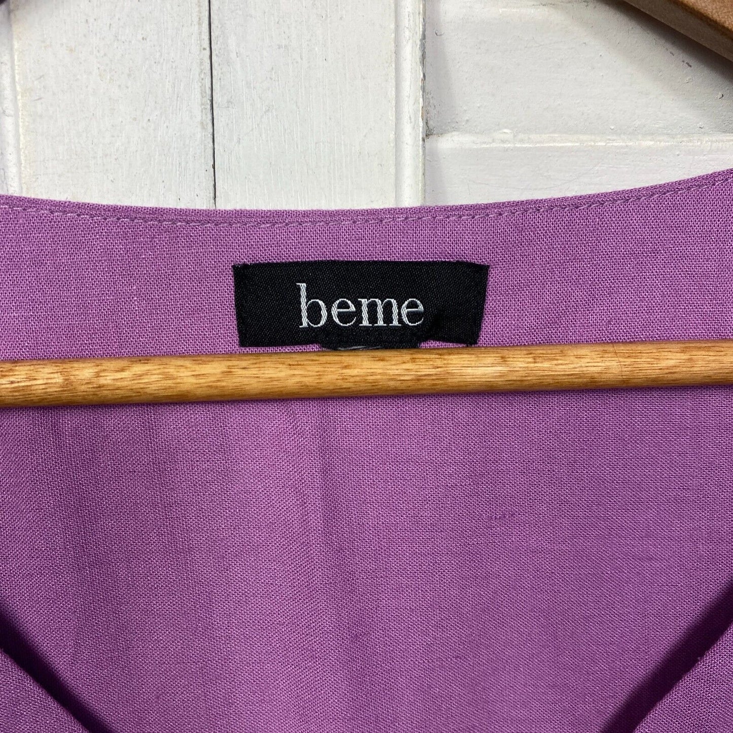 beme Top Size 14 Plus Size Purple Sleeveless Linen Blend