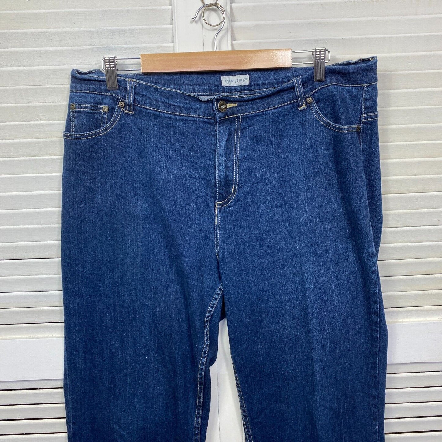 Capture Jeans Size 18 Blue Denim Pockets Zip Fly Bootcut