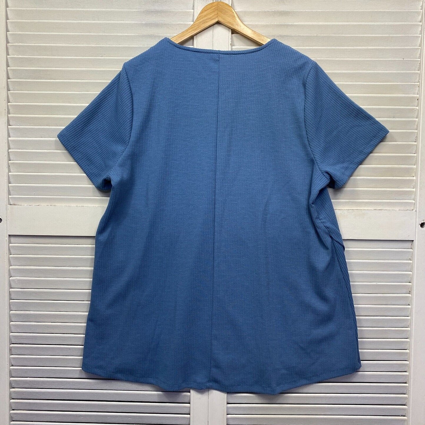 Autograph Top Size 18 Plus Blue Short Sleeve Textured Casual Preloved