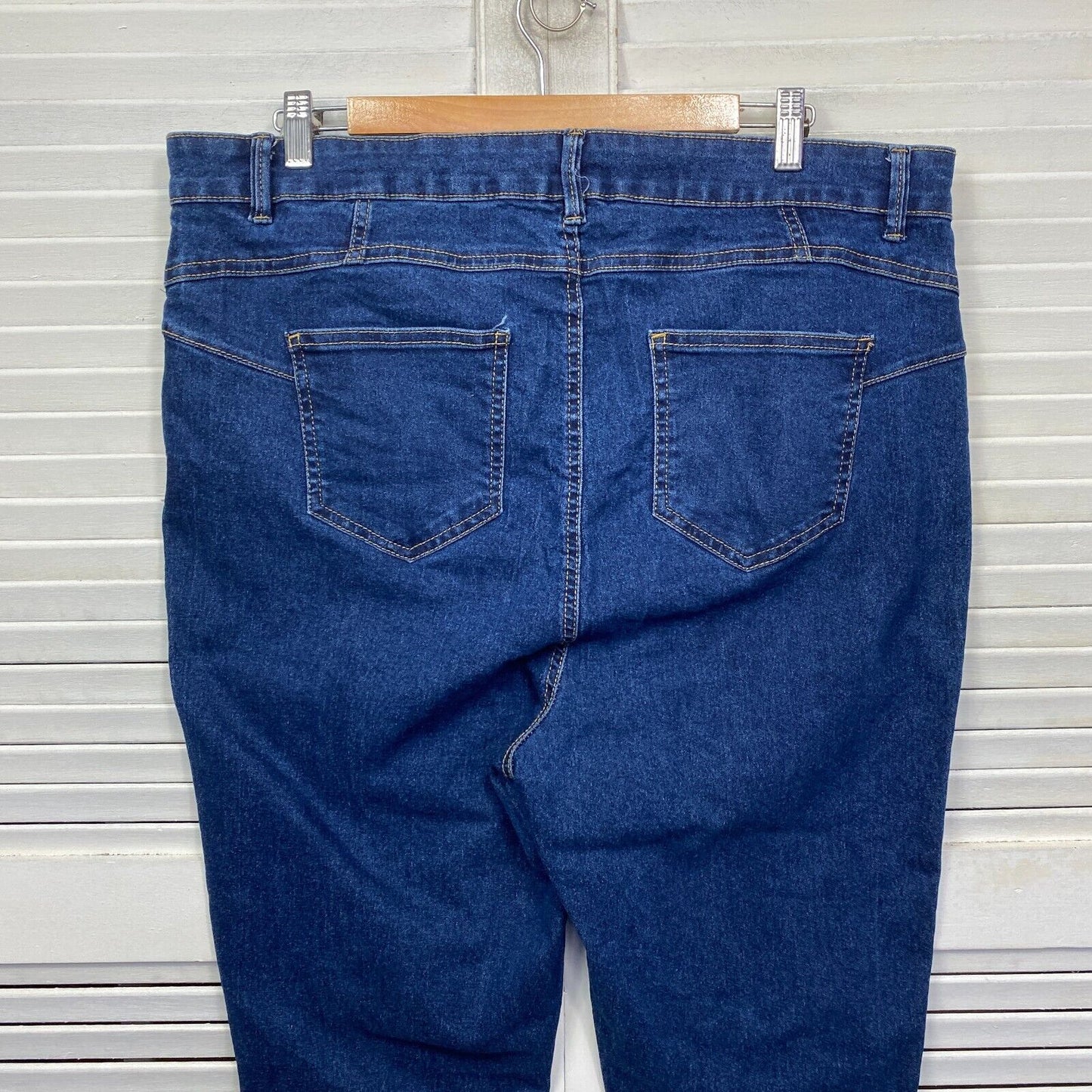 beme Jeans Size 18 Plus Pull On Denim Straight Leg Pockets