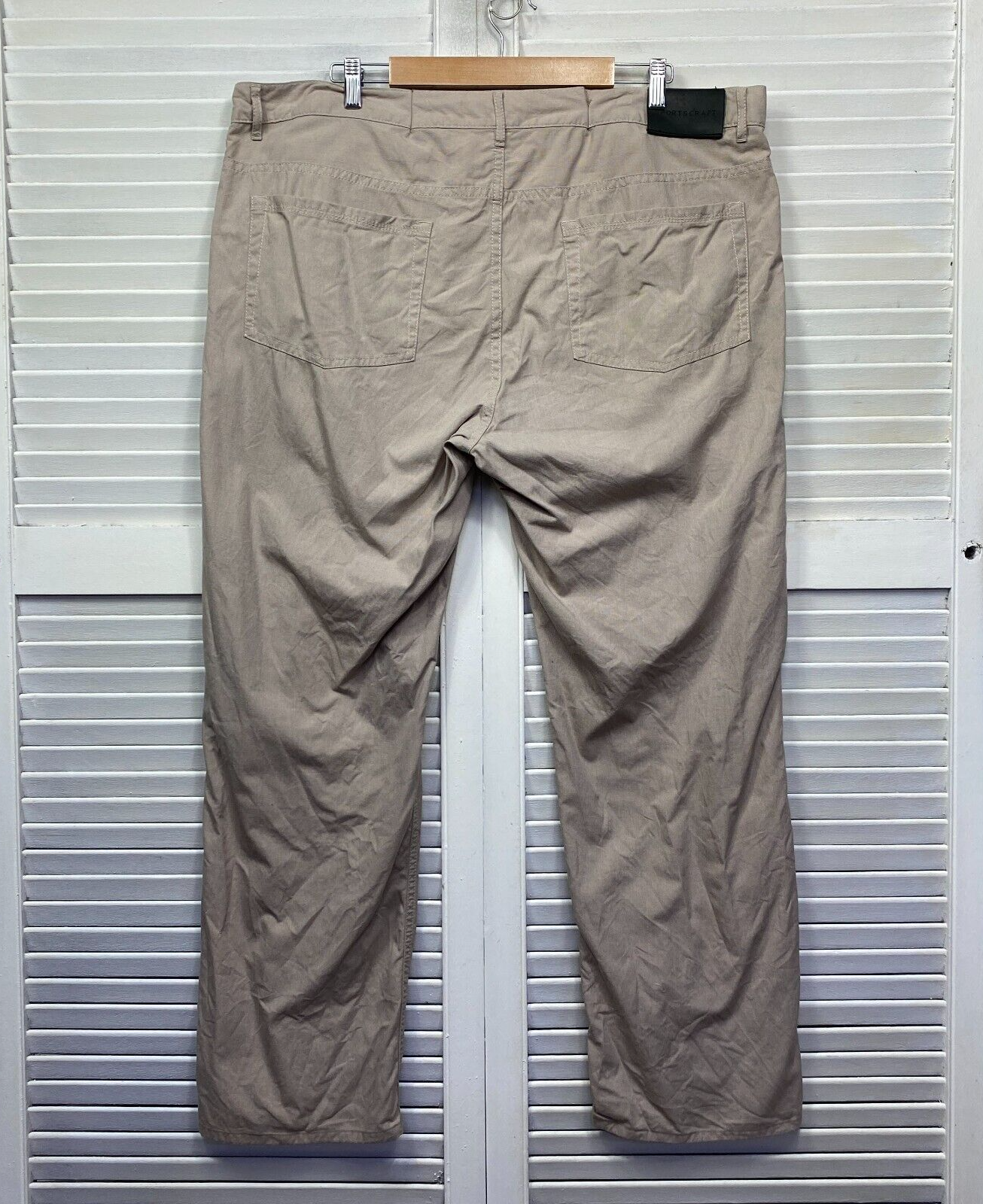 Sportscraft Pants Mens 42 / 107 Plus Beige Pockets Casual Cotton Big Tall Preloved