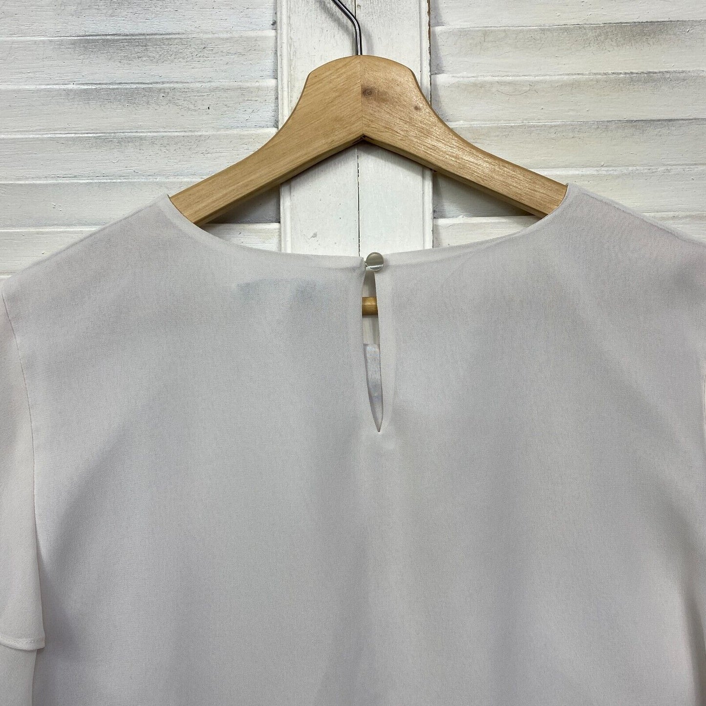 Preview Size 16 Short Sleeve Cream Office Short Sleeve