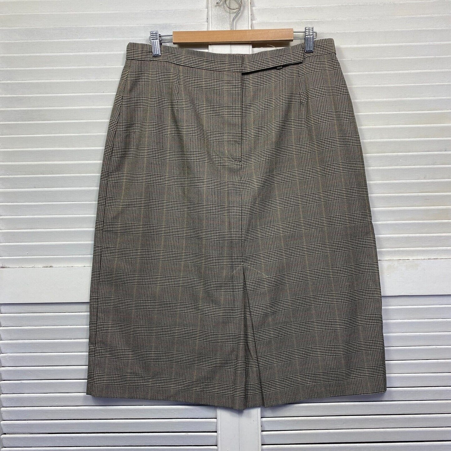 Vintage Pencil Skirt Size 18 Plus Glen Check Made in Australia Office