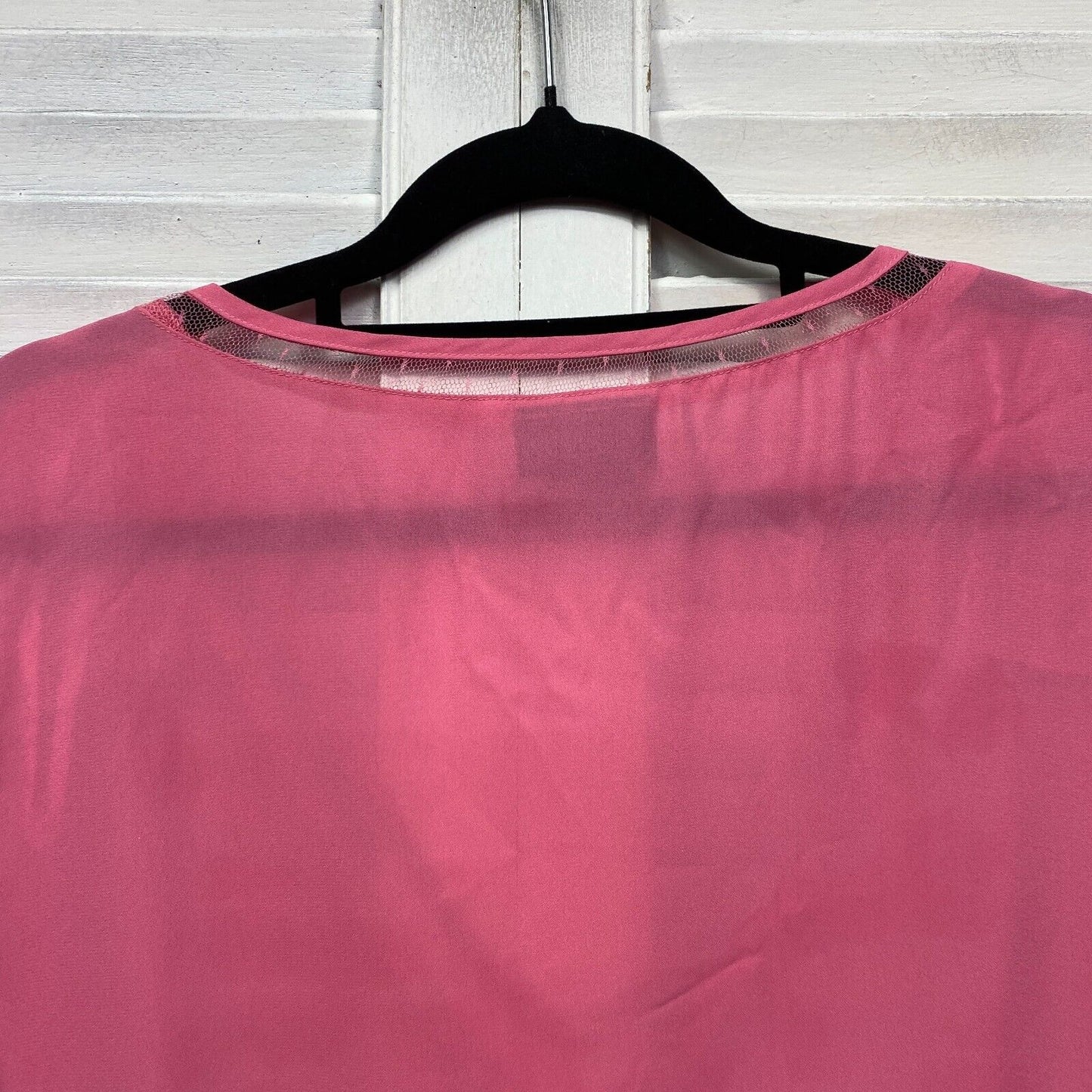 City Chic Top Womens 16 Plus Small Pink Short Sleeve V Neck Preloved