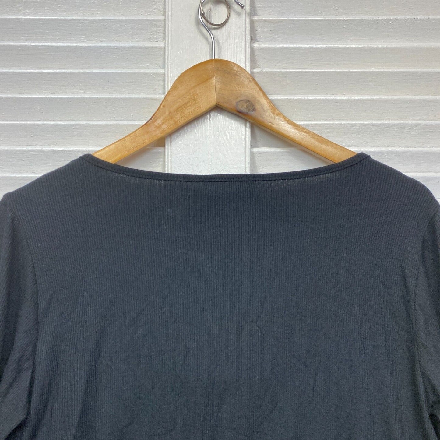 CCX Top Size 14 Plus XS Black Long Sleeve Cropped