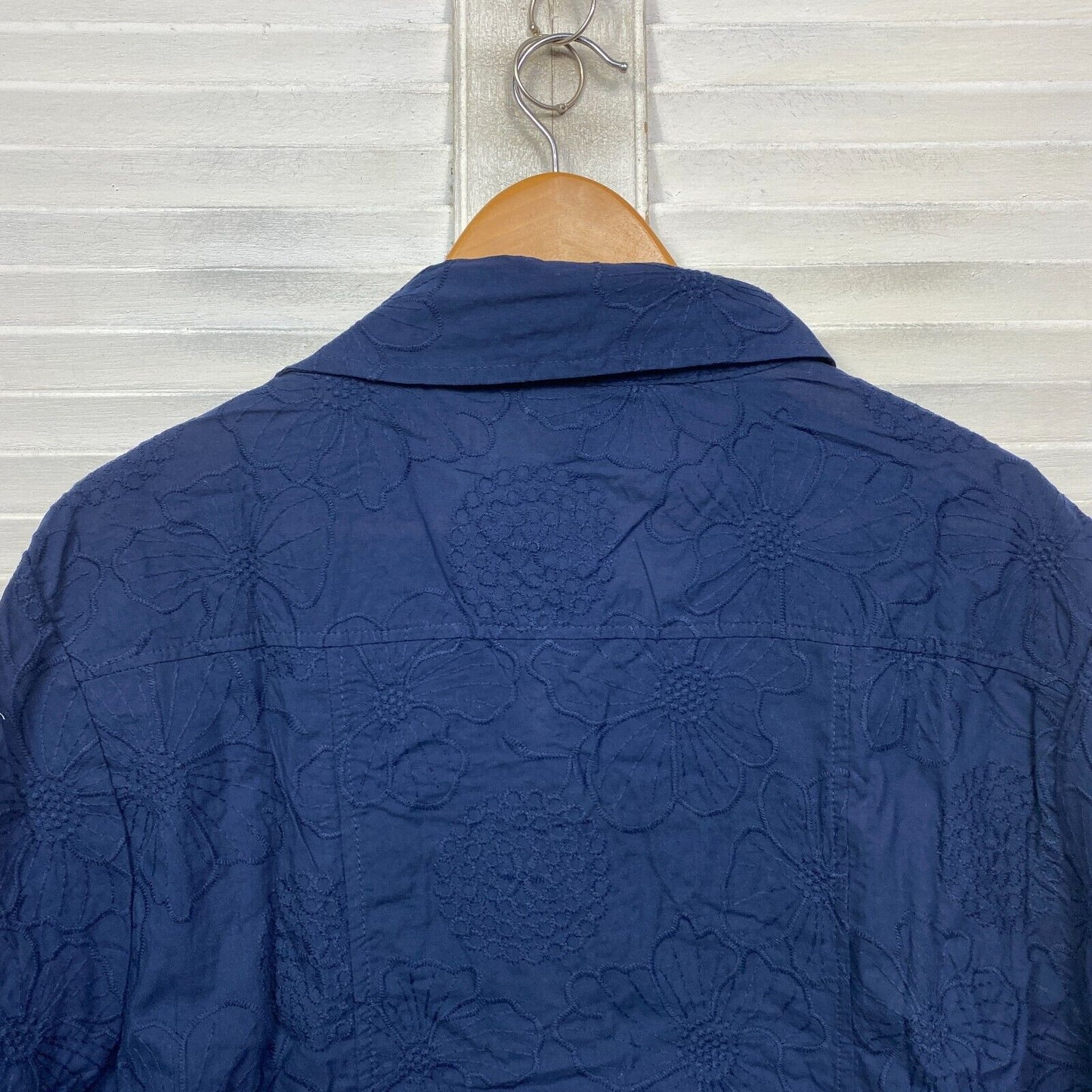 Autograph Jacket Top Size 22 Plus Blue Navy Embroidered Shacket New