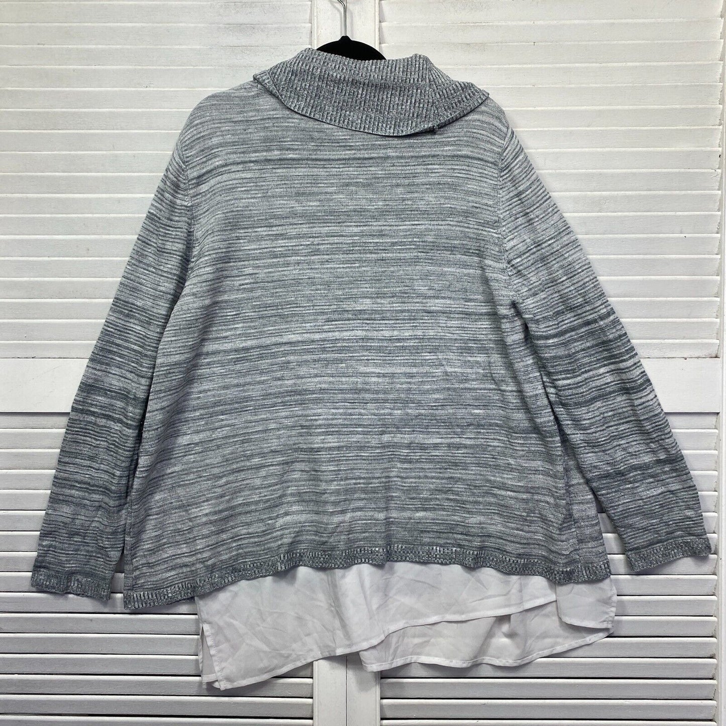 beme Top Womens Medium Plus 18 Grey Long Sleeve Viscose Blend