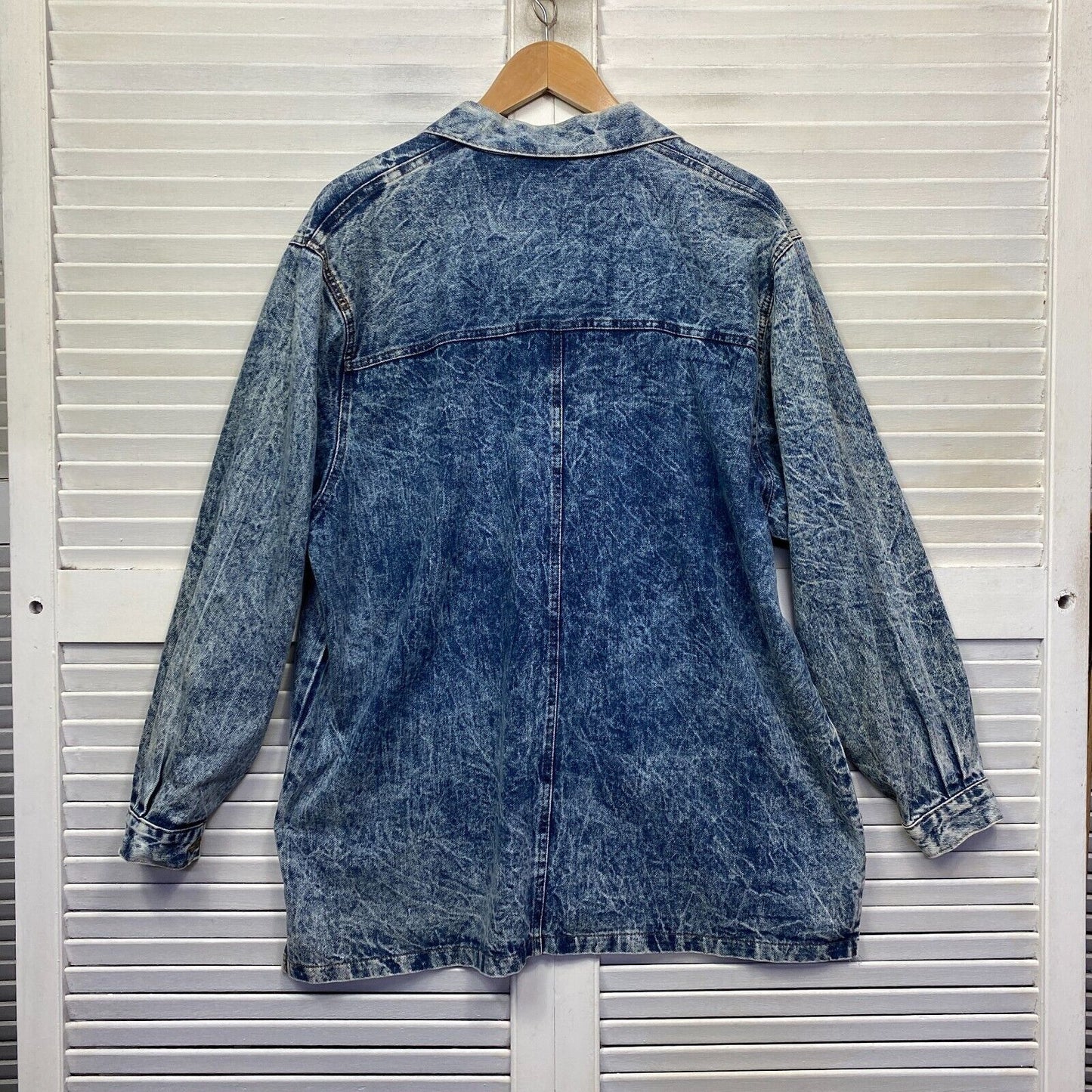 Vintage Denim Jacket Size 16 18 Plus Acid Wash 80s Retro Supersizes