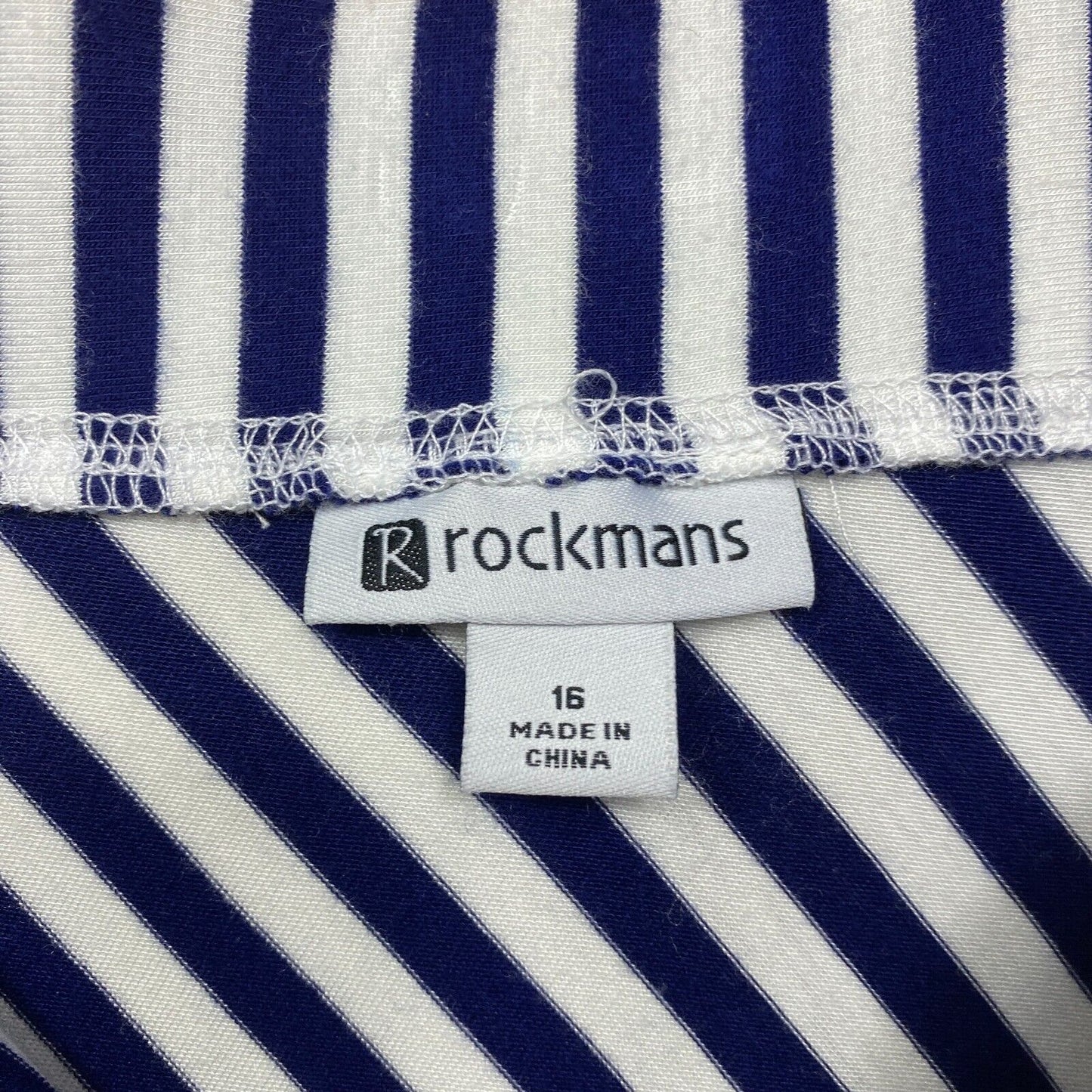 Rockmans Skirt Size 16 Plus Blue White Striped Maxi Elastic Waist