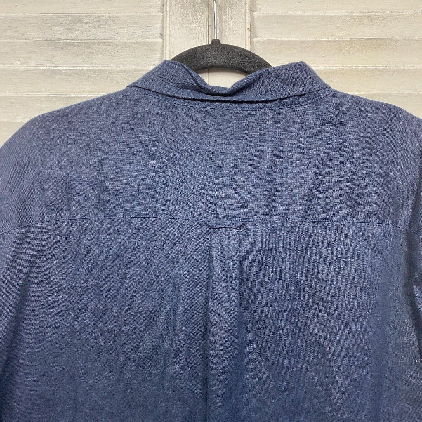 Tarocash Linen Shirt Mens 2XL Blue Button Up Short Sleeve Preloved