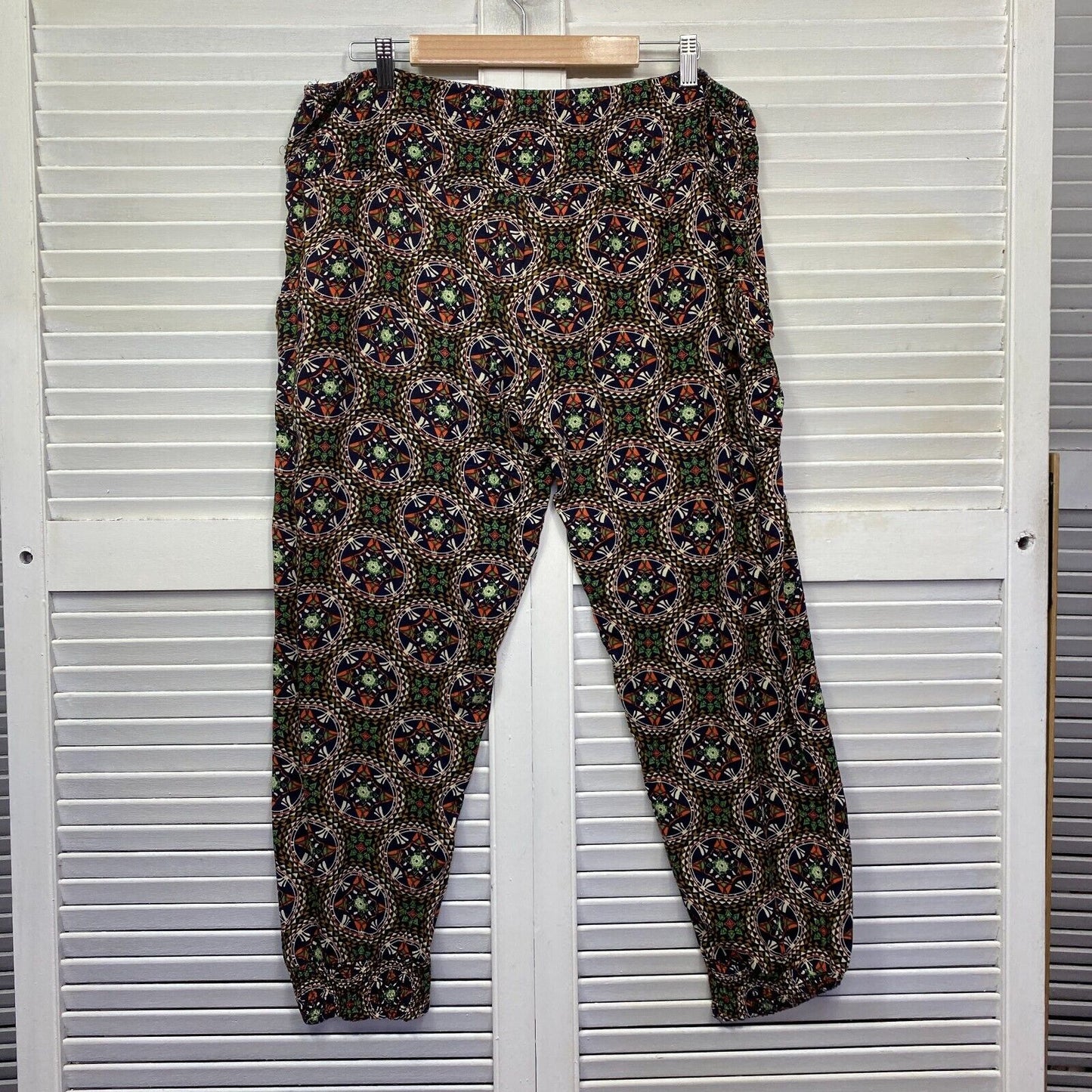 Caroline Morgan Pants Size 14 Boho Multicoloured Preloved