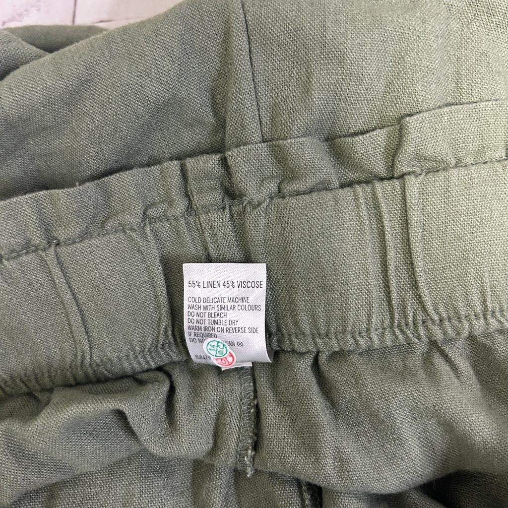 Anko Linen Blend Olive Pants - Size 18