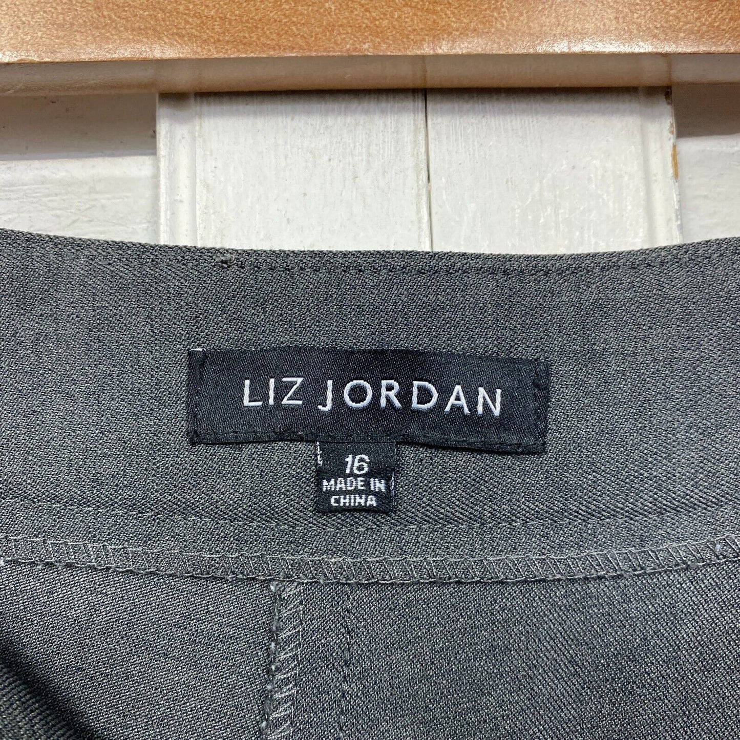 Liz Jordan Pants 16 Plus Grey Straight Leg Zip Fly Office Work Corporate