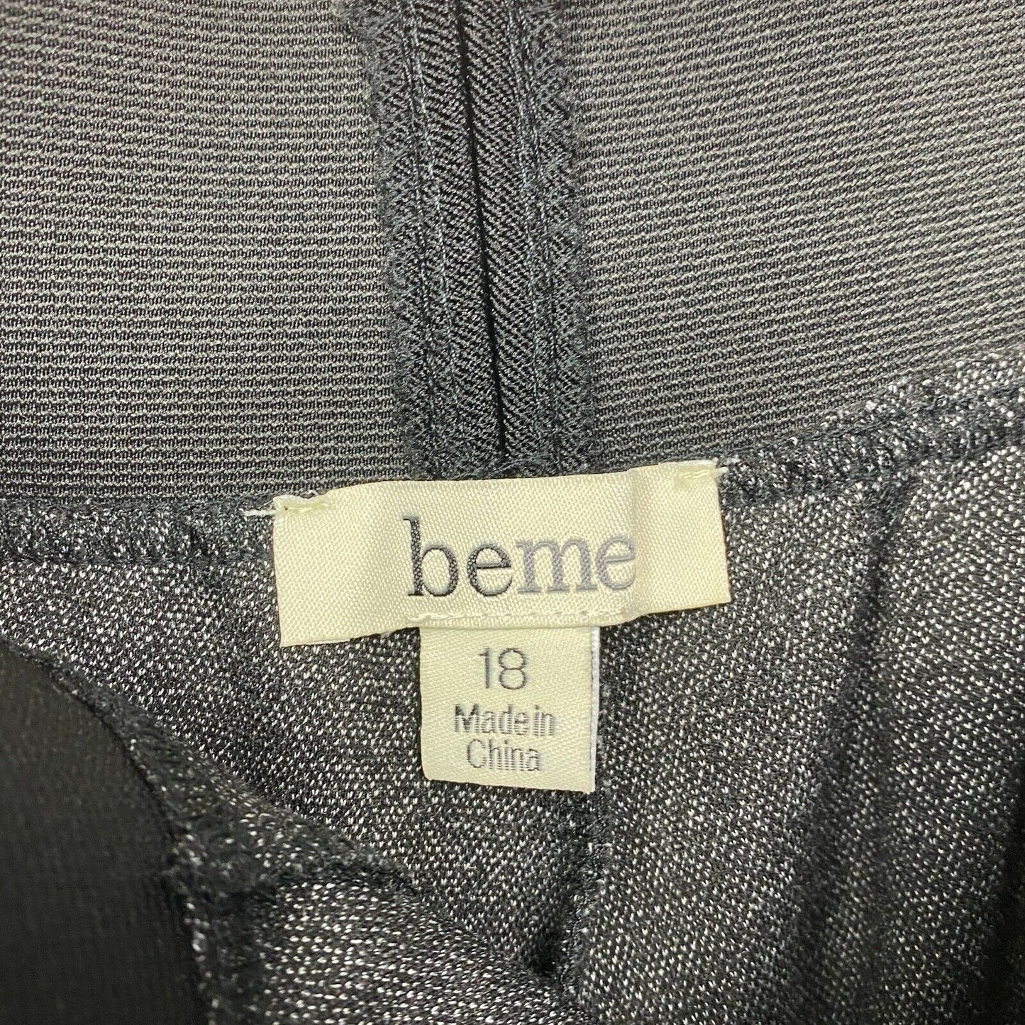 beme Pants Size 18 Plus Grey Straight Leg Pull On Viscose Blend Elastic Waist