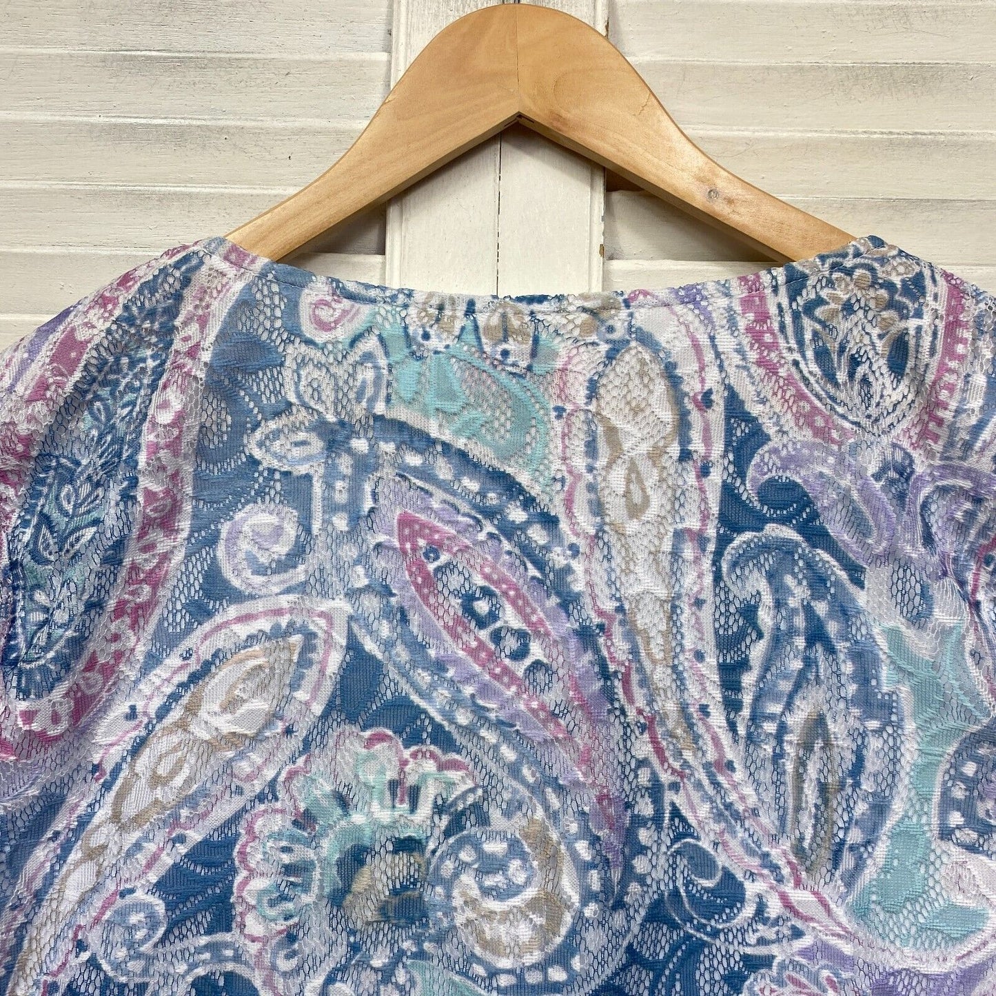 Millers Top Size 16 Plus Multicoloured Paisley Short Sleeve Pastels Blouse