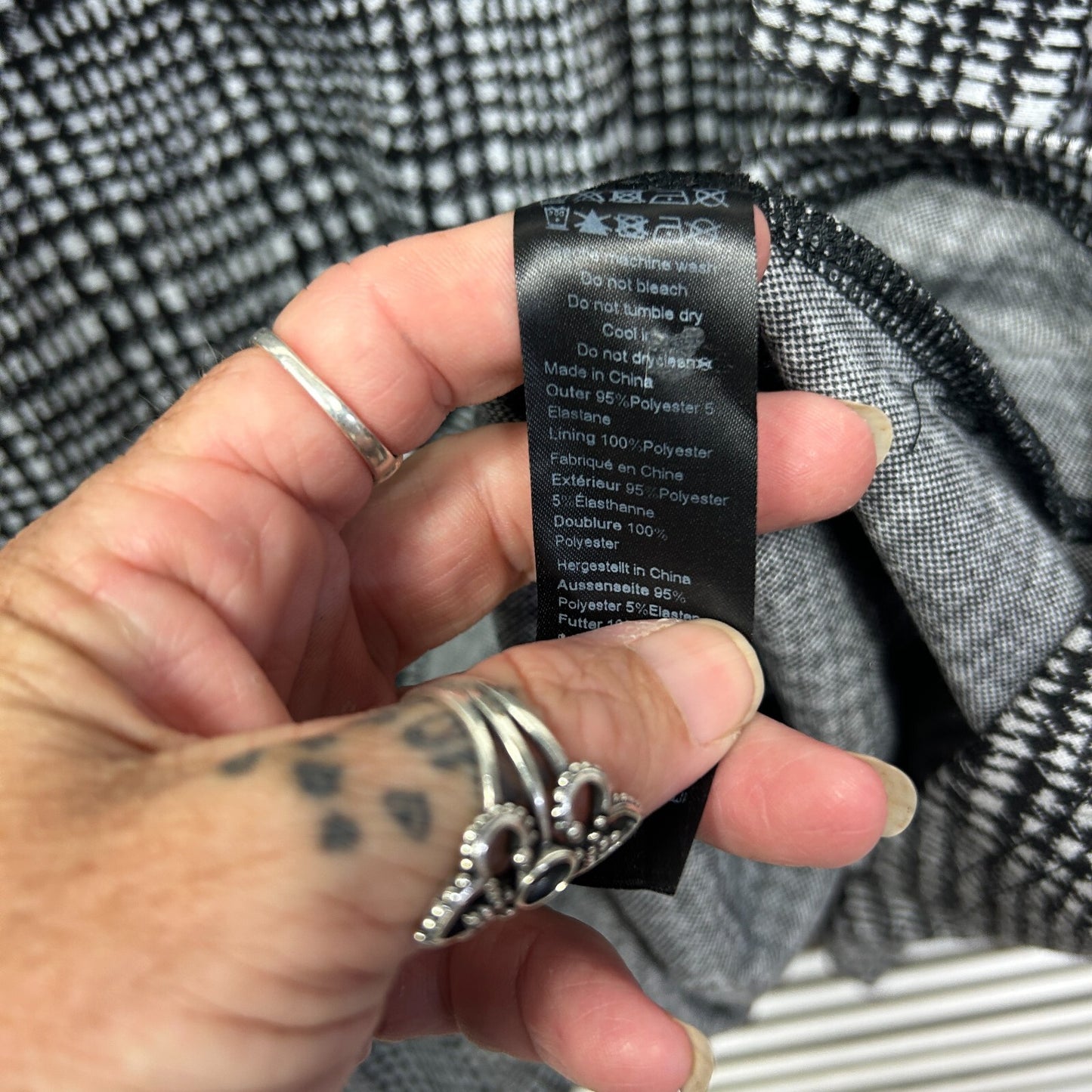 CCX City Chic Dress Size 14 XS Plus Grey Sleeveless Check