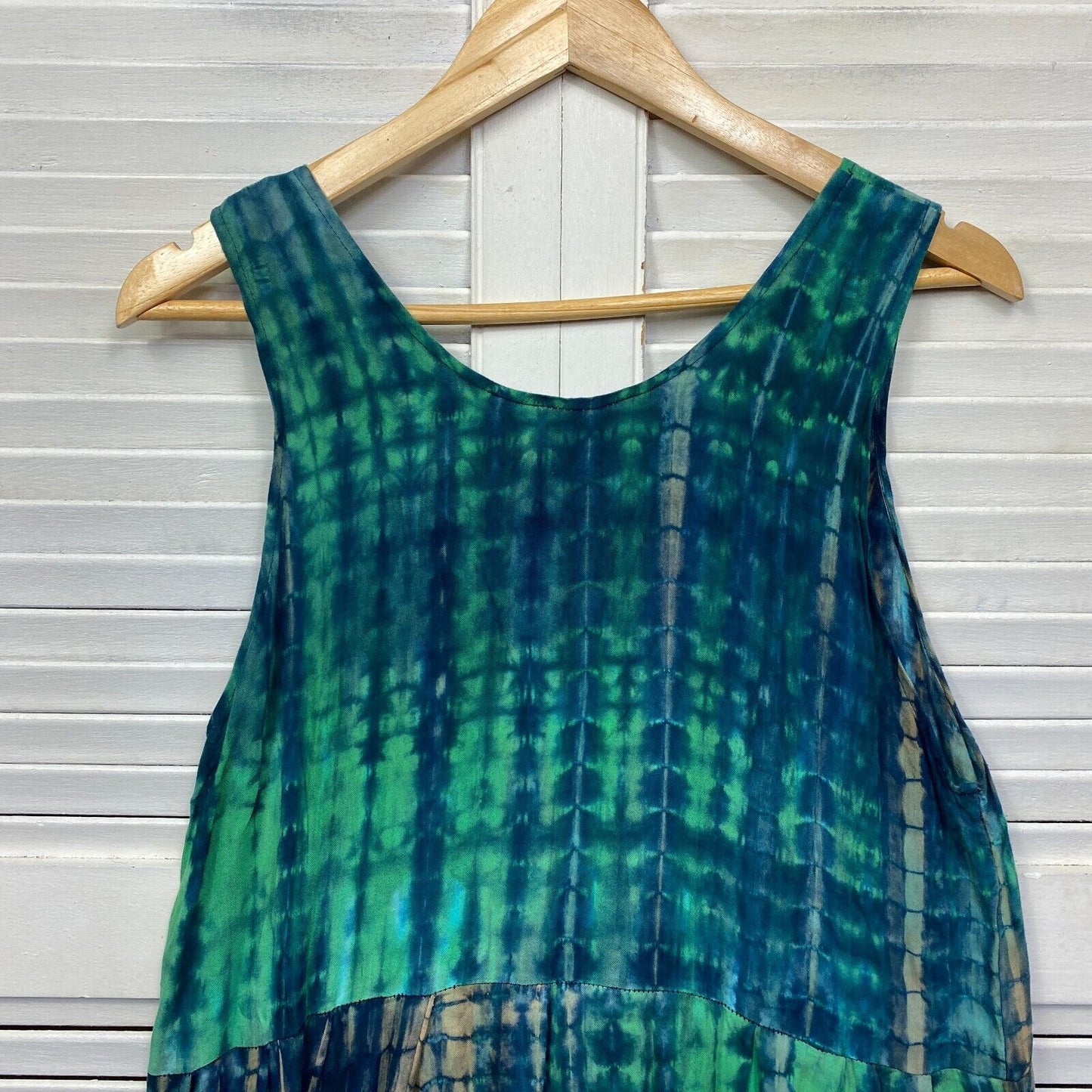 Boho Dress One Size Sleeveless Tie-Dye Hippie Shift Knee Length