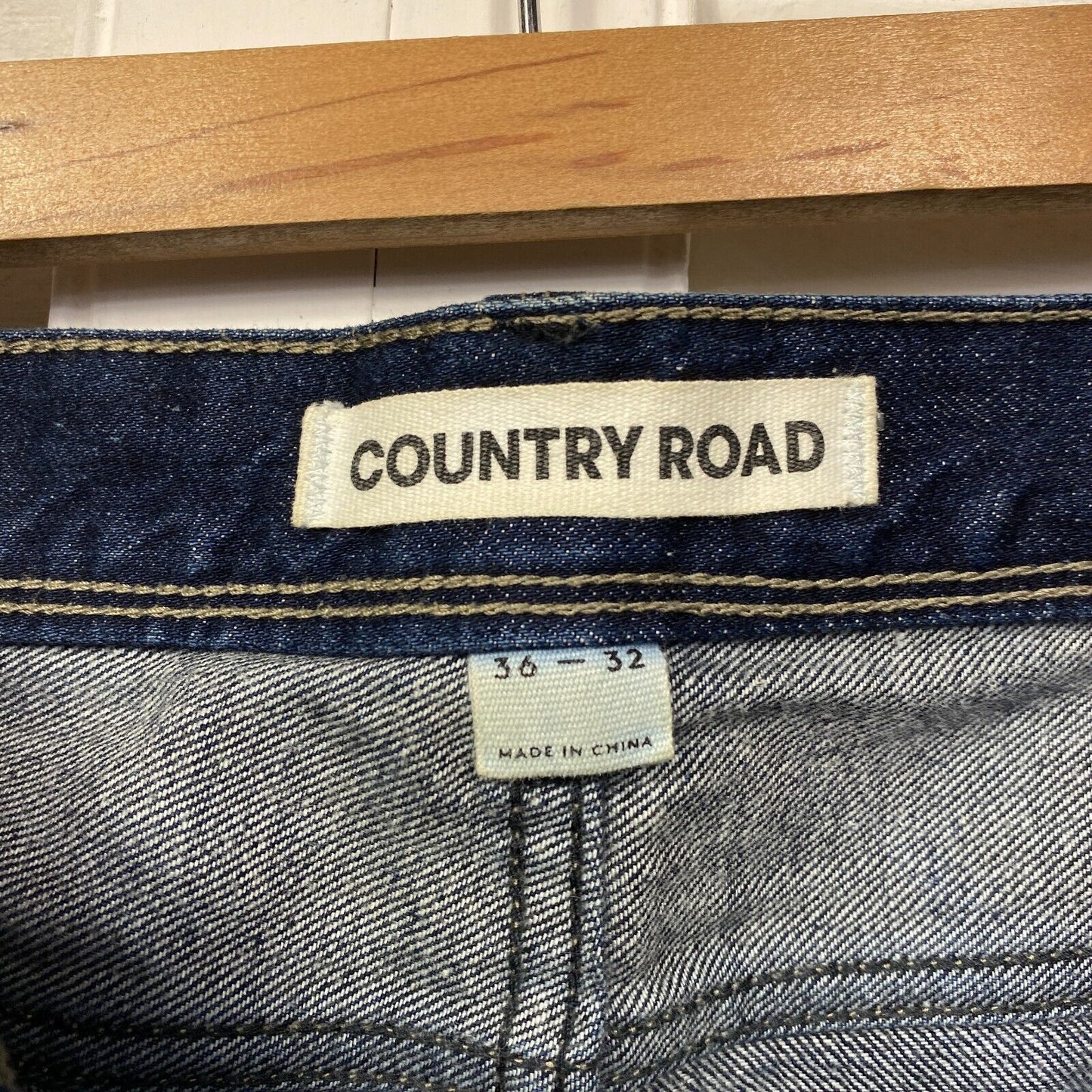 Country Road Jeans Mens Size 36 x 32 Blue Straight Leg 100% Cotton Pockets