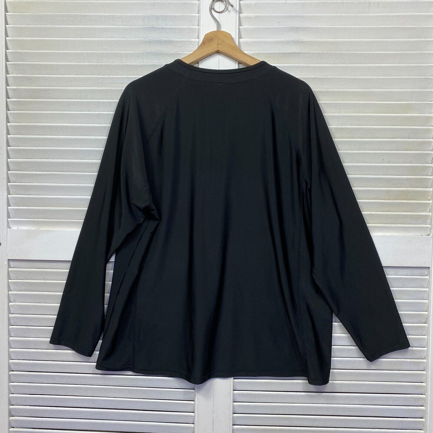 Target Swim Shirt Top Size 24 Plus Black Full Zip Up Long Sleeve