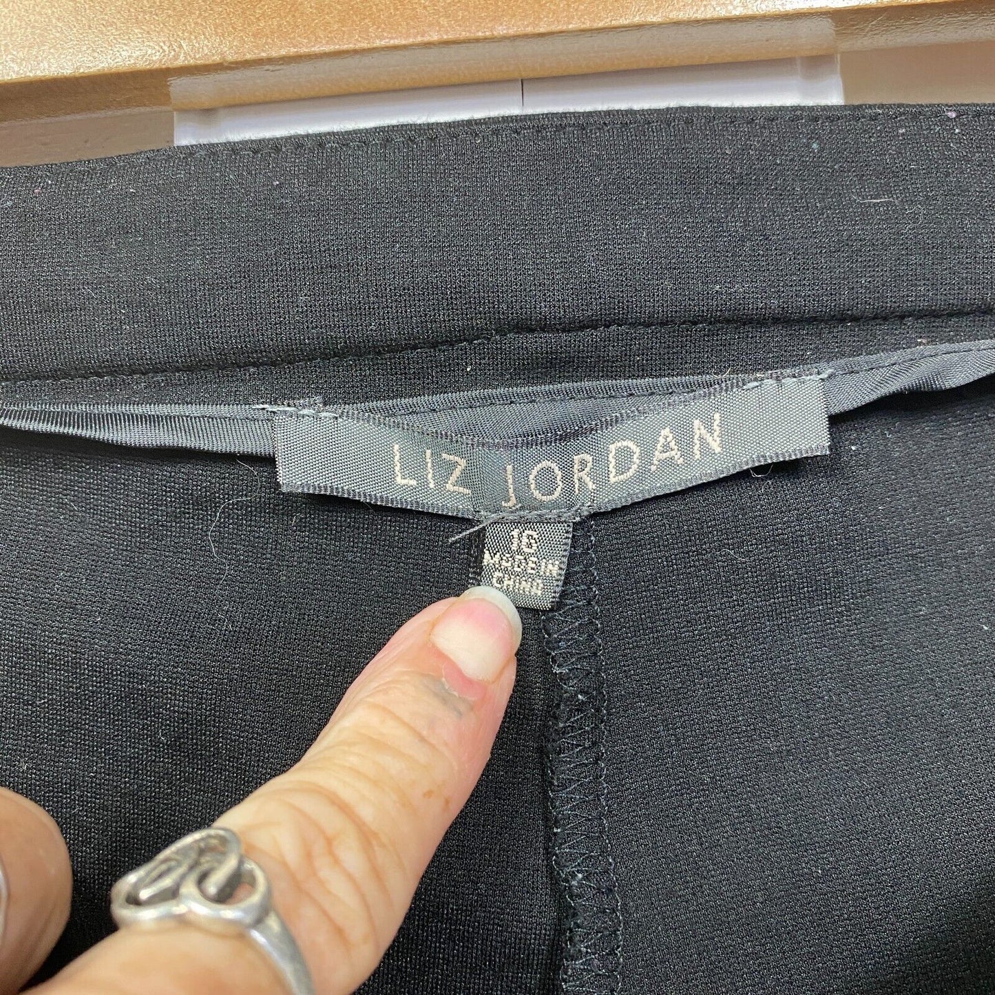 Liz Jordan Pant Size 16 Black Zip Fly Viscose Blend Office