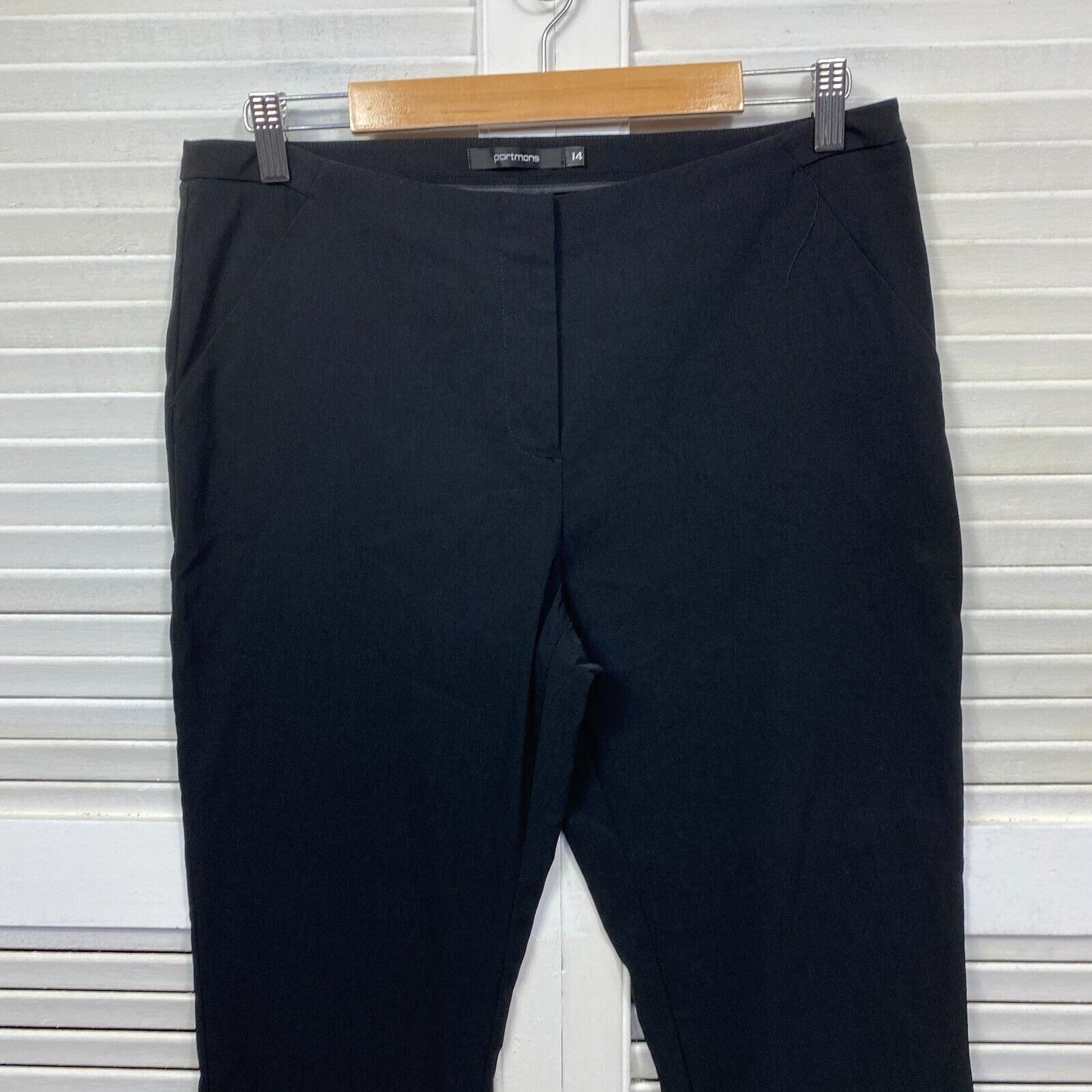 Portmans Pant Size 14 Black Pockets Zip Fly Office Work