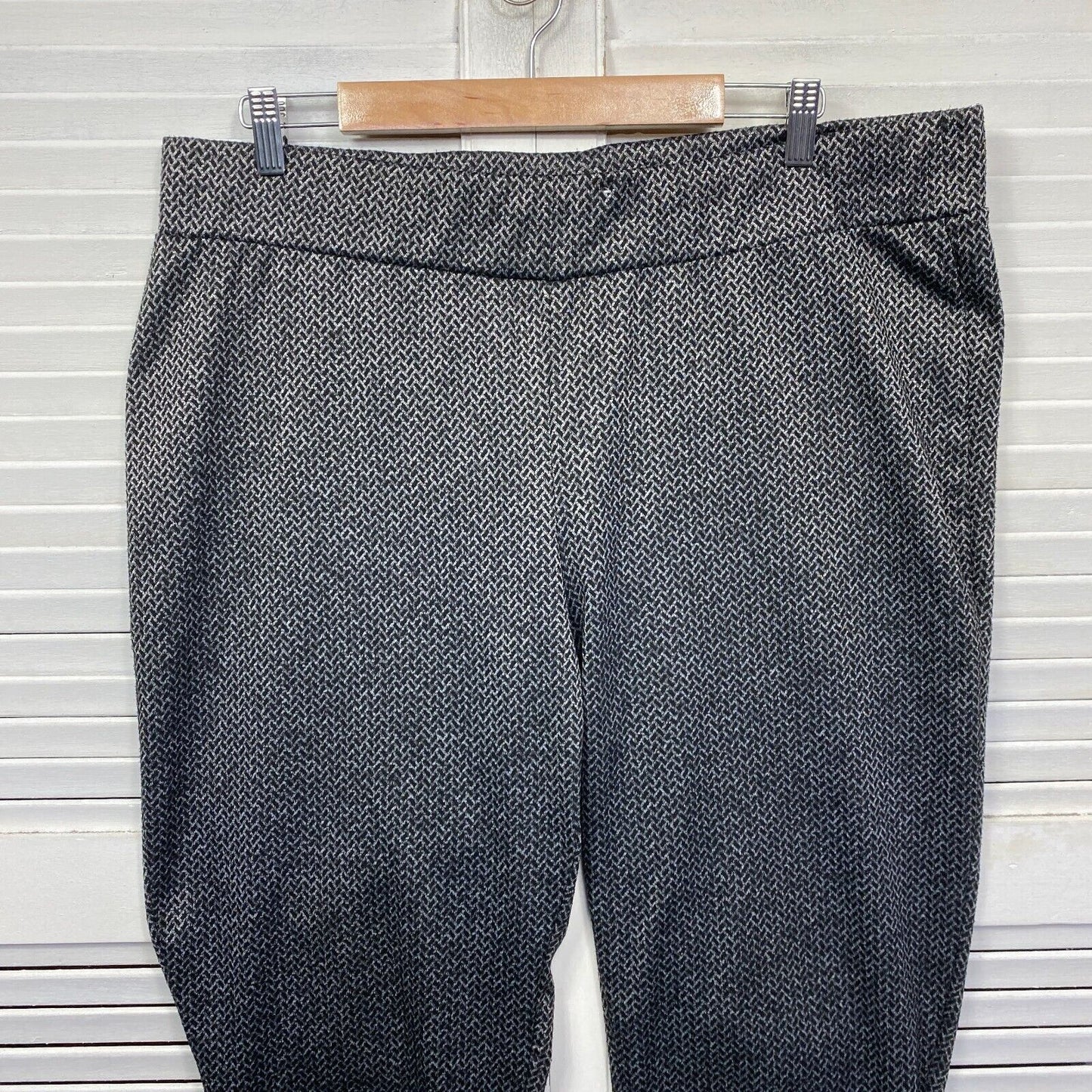 Millers Pants Size 20 Plus Grey Black Pull On Elastic Waist Straight Leg