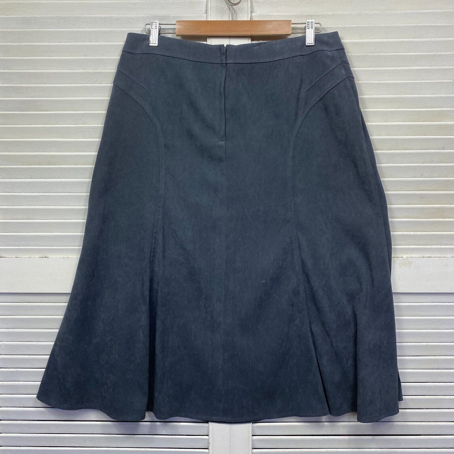 Liz Jordan Skirt Size 14 Grey Midi Length A-line Zip