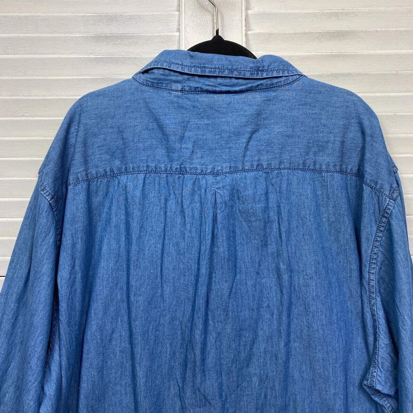 Big Joe Shirt 6XL Plus Blue Long Sleeve Button Up Chambray Big & Tall New