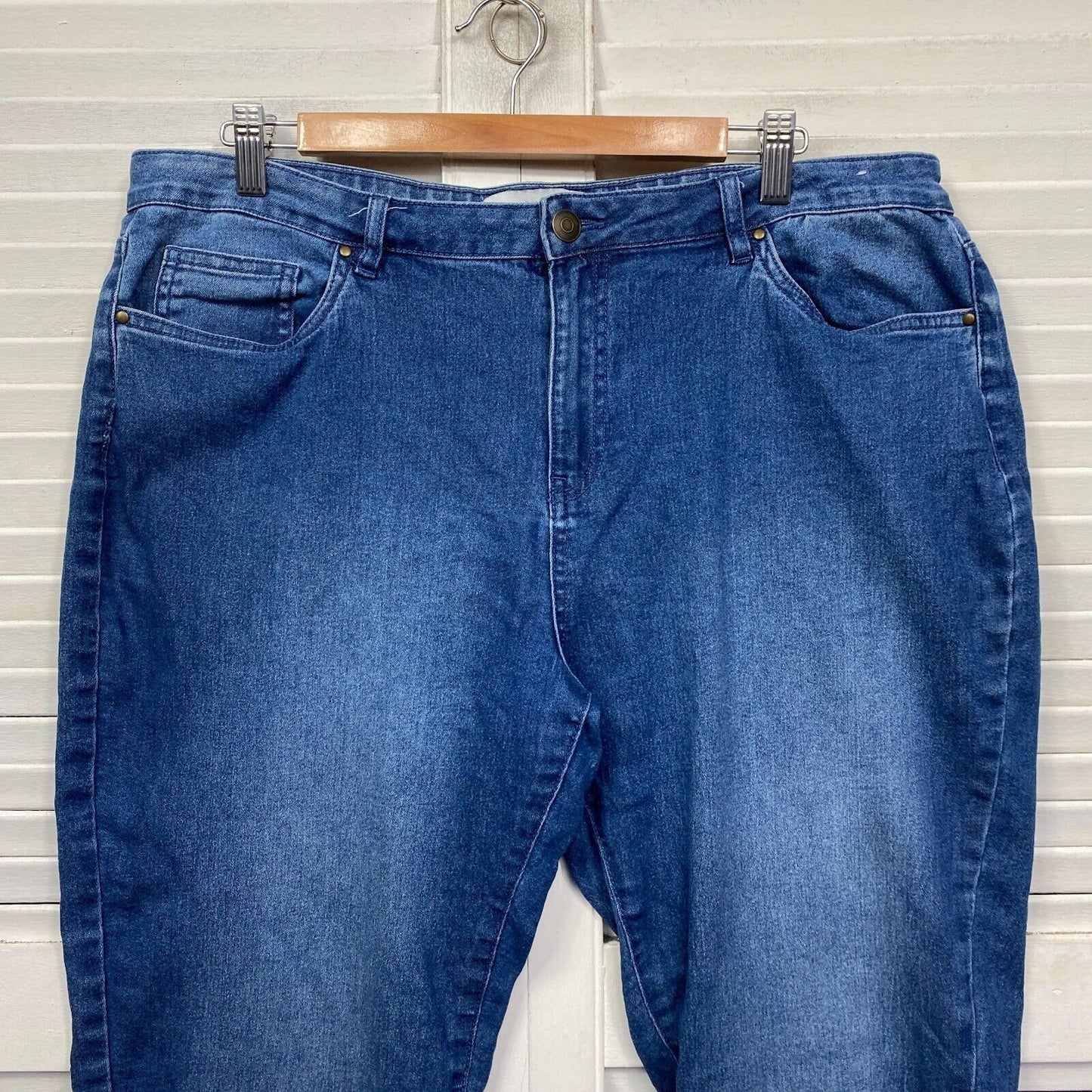 Suzanne Grae Jeans Denim Pants Size 16 Plus Blue Zip Fly Pockets