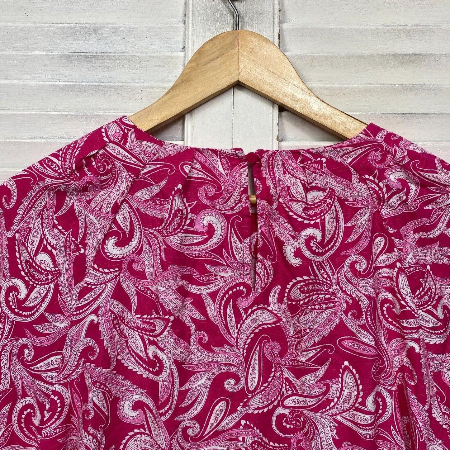 Anko Top Size 14 Pink Paisley Print Short Sleeve Viscose