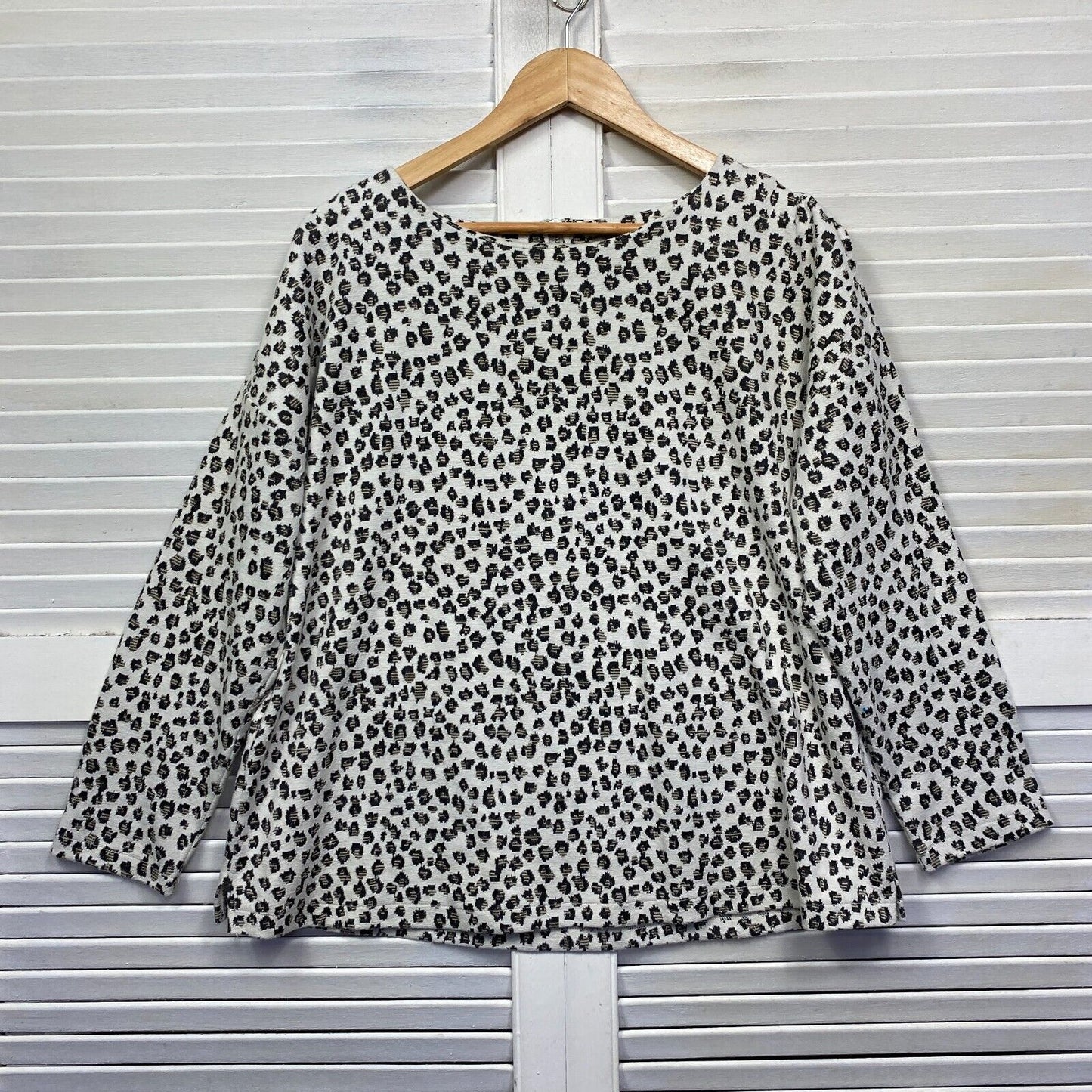 Sussan Top Large Size 14 Animal Print Long Sleeve Cotton Blend