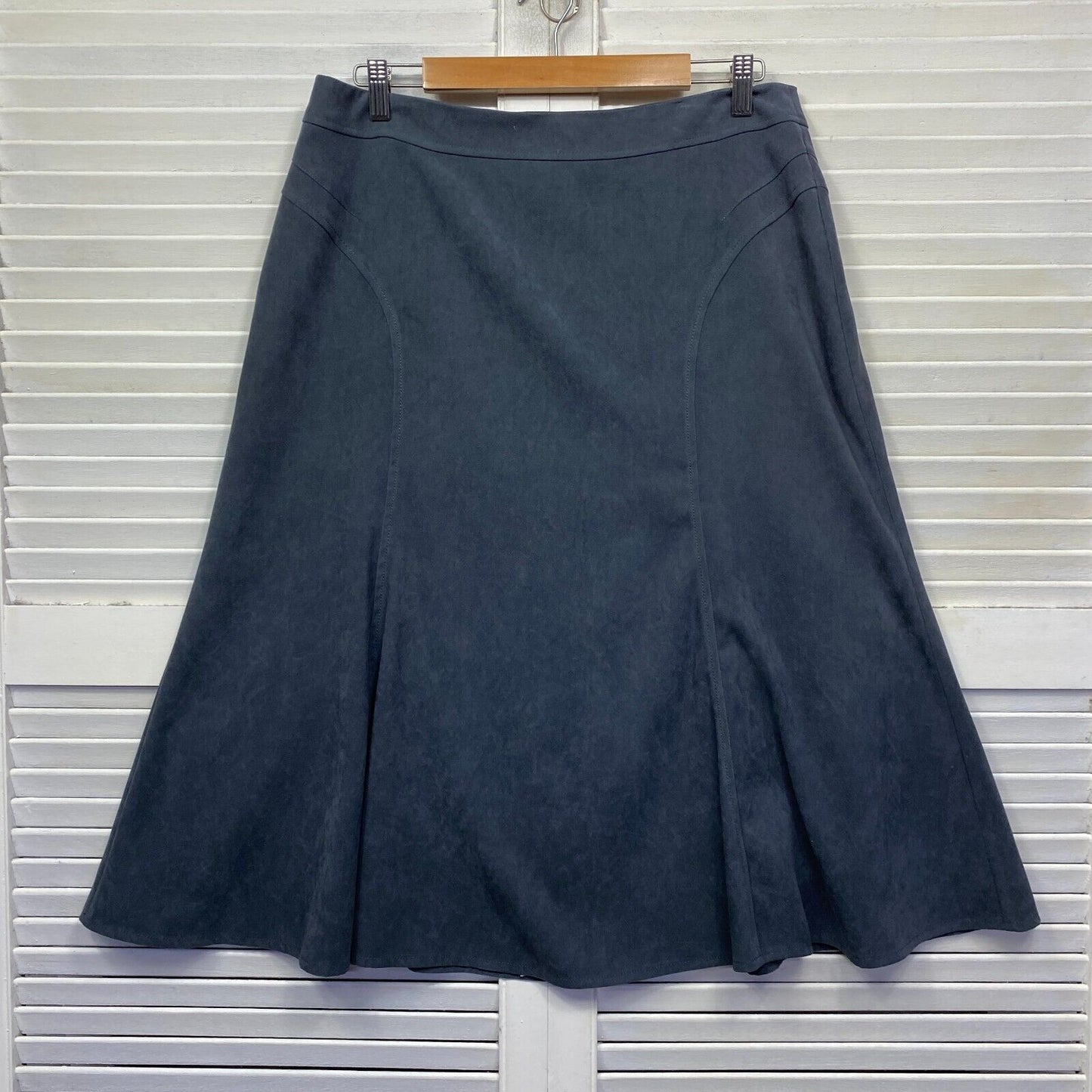 Liz Jordan Skirt Size 14 Grey Midi Length A-line Zip