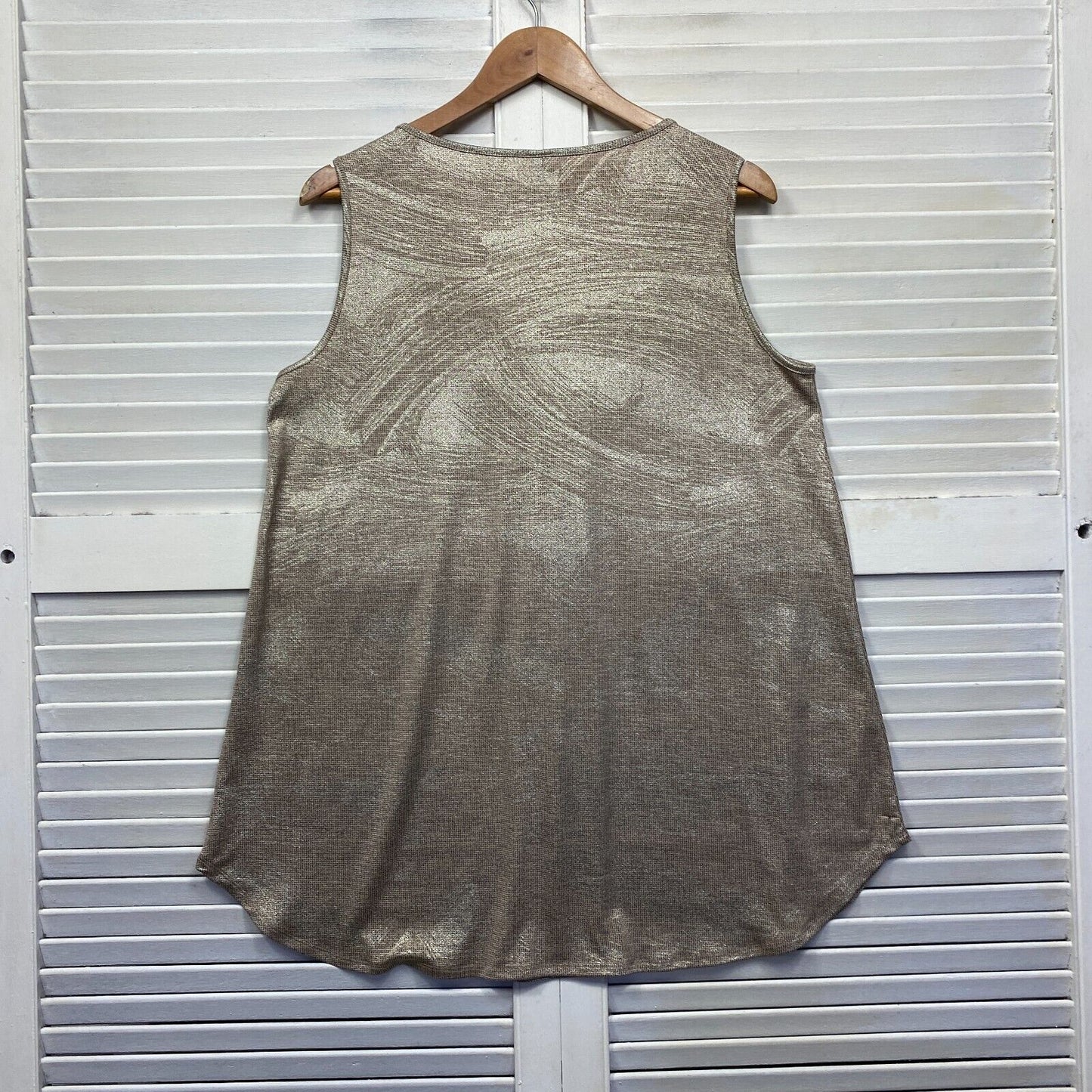 Taking Shape Top Size 14 Plus XS Bronze Metallic Sleeveless