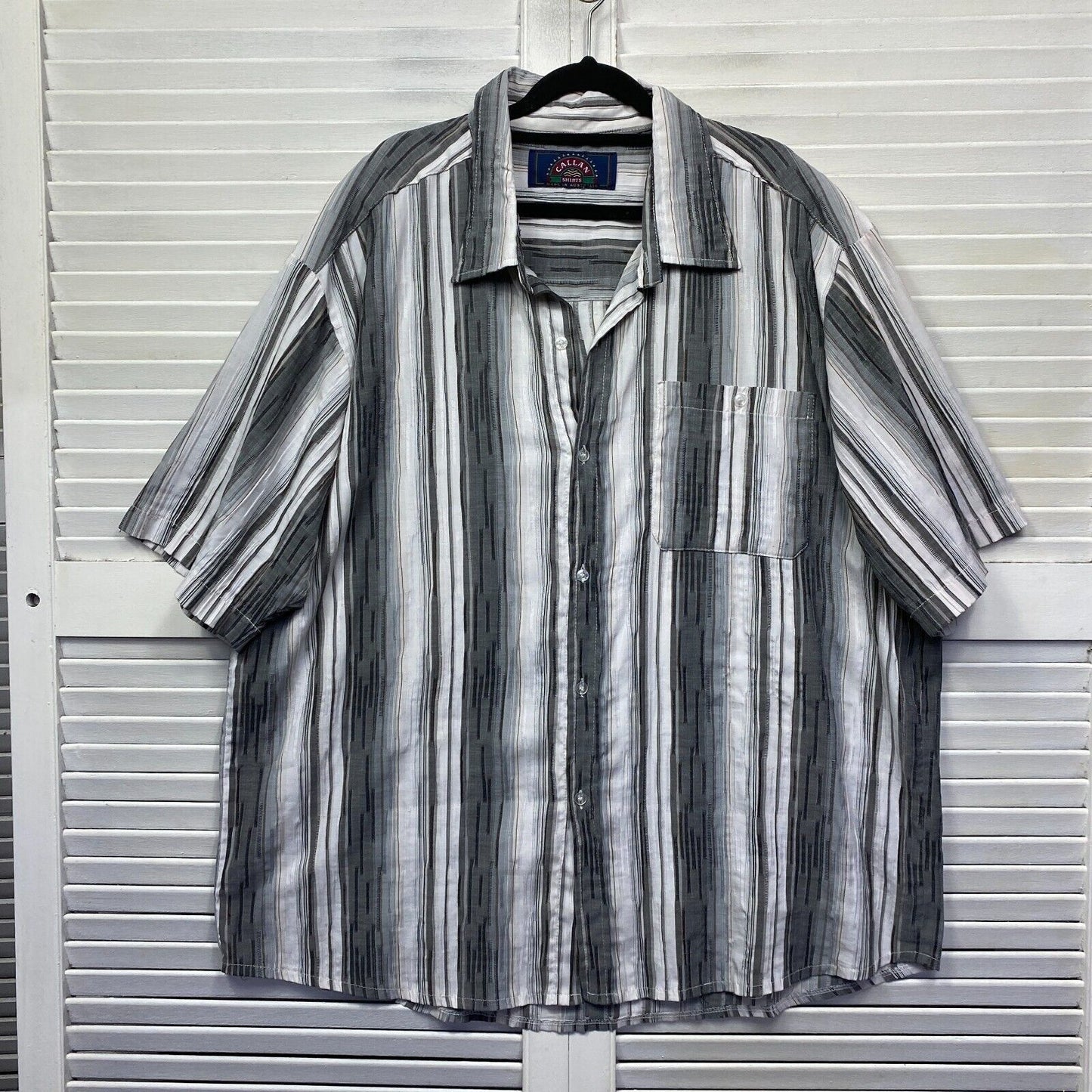 Vintage Callan Shirt 2XL Striped Short Sleeve Button Up Made in Australia