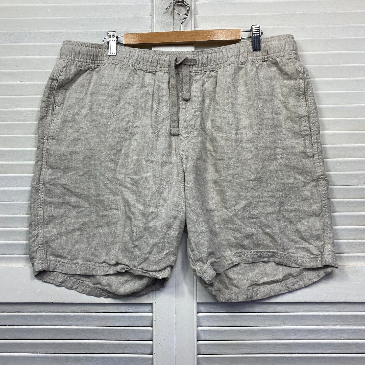 Target Linen Shorts Mens 2XL Beige Pockets Drawstring Casual Preloved