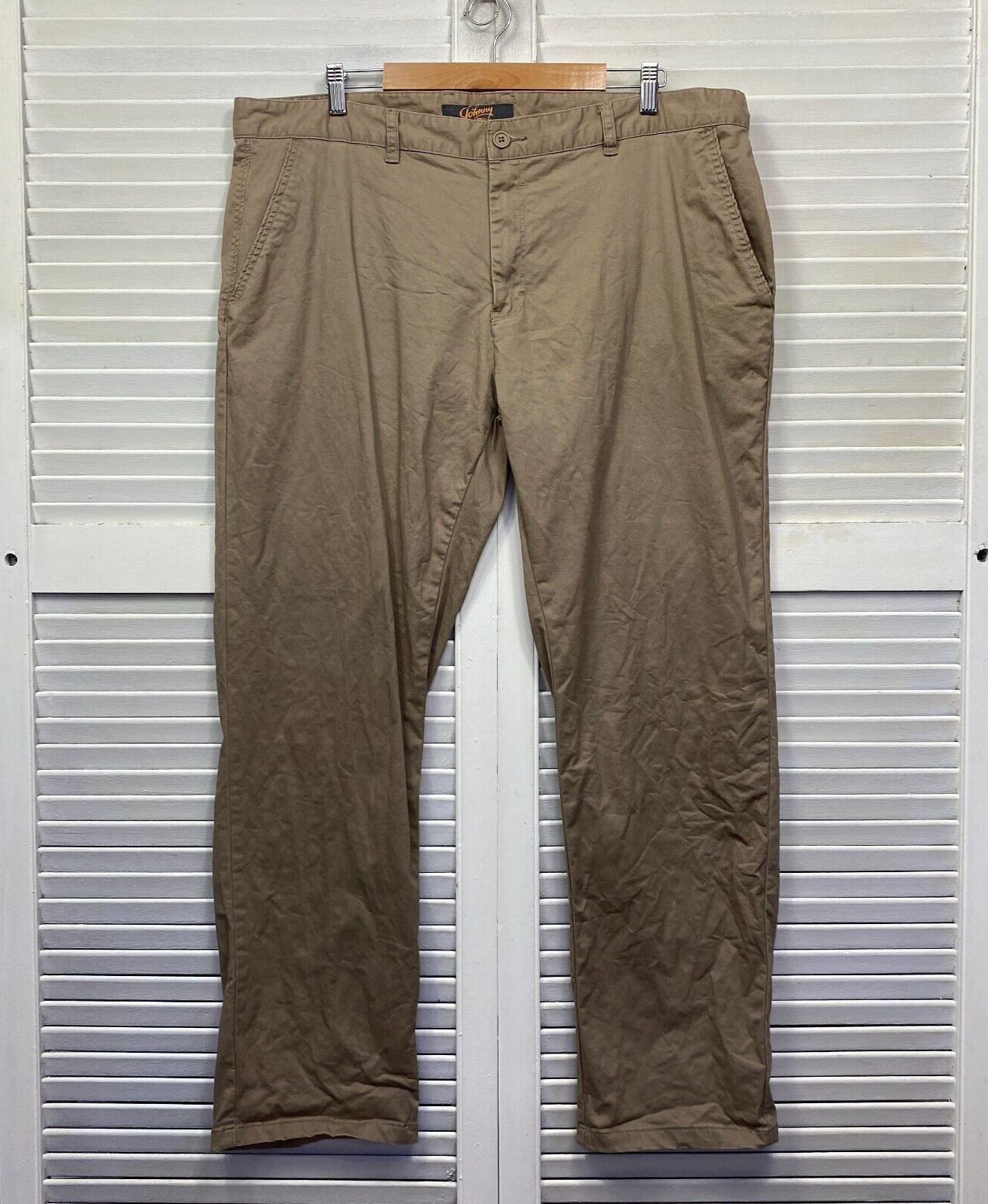 Johnny Bigg Pants Mens 42 Plus Big & Tall Beige Pockets Casual Cotton Preloved